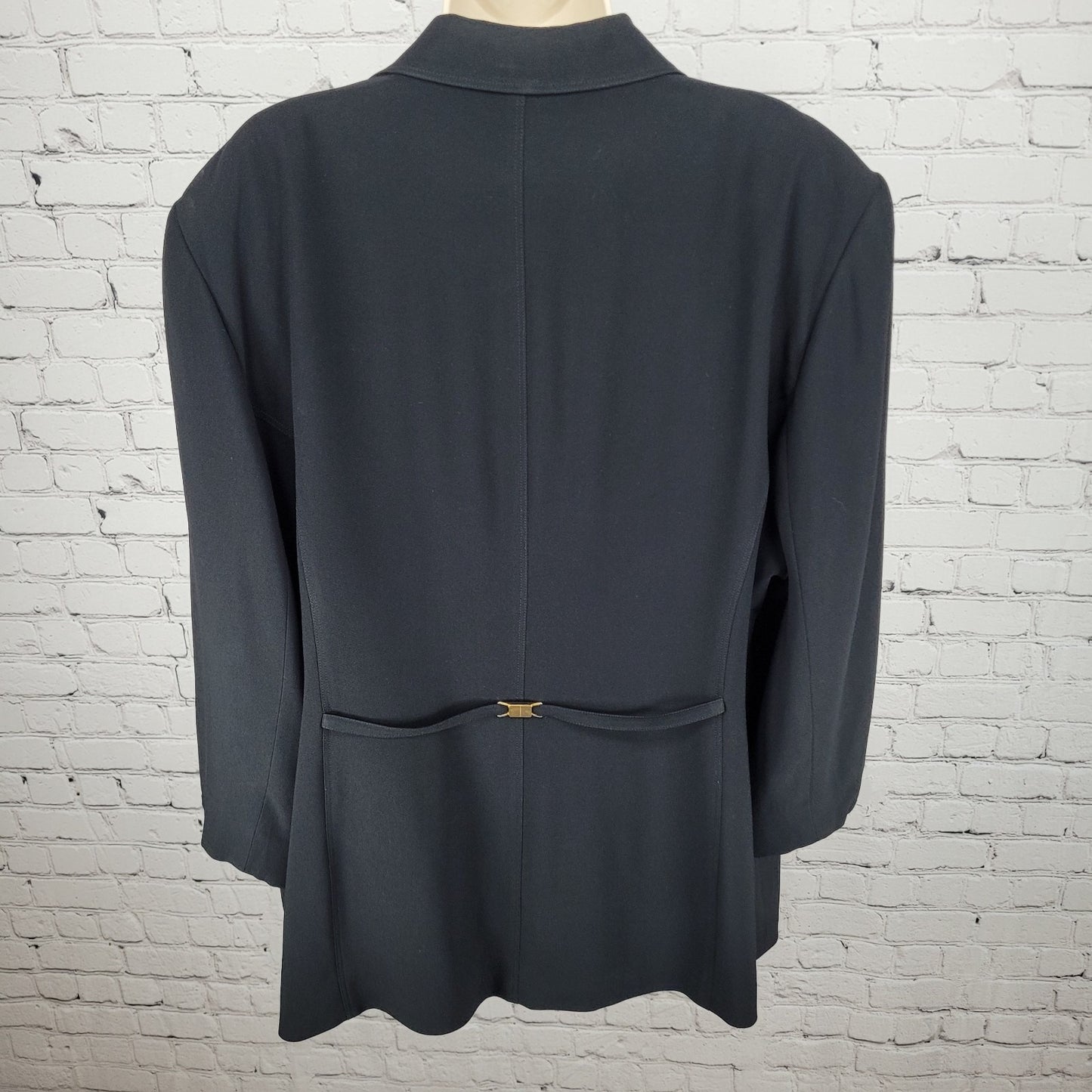 Dana Buchman Black Buttoned Peak Lapel Blazer Suit Formal Jacket Plus Size 22