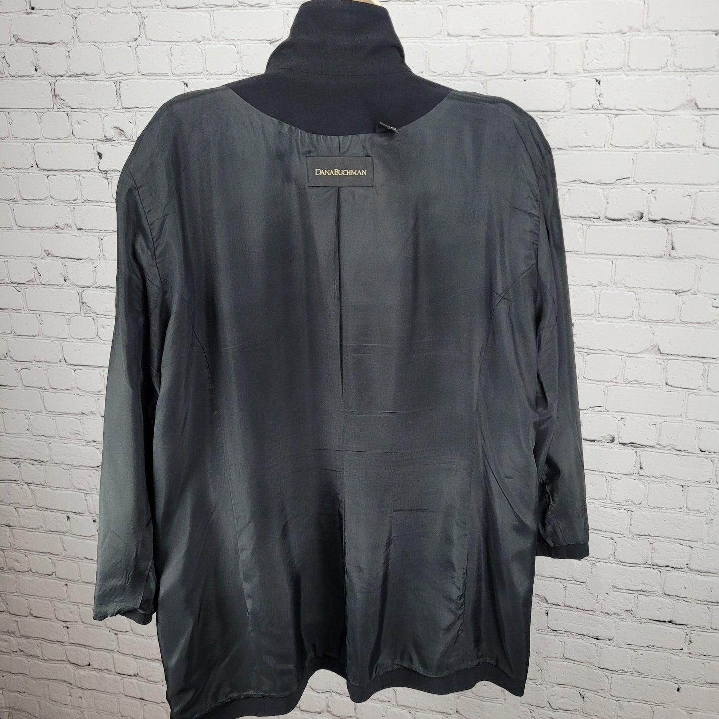 Dana Buchman Black Buttoned Peak Lapel Blazer Suit Formal Jacket Plus Size 22