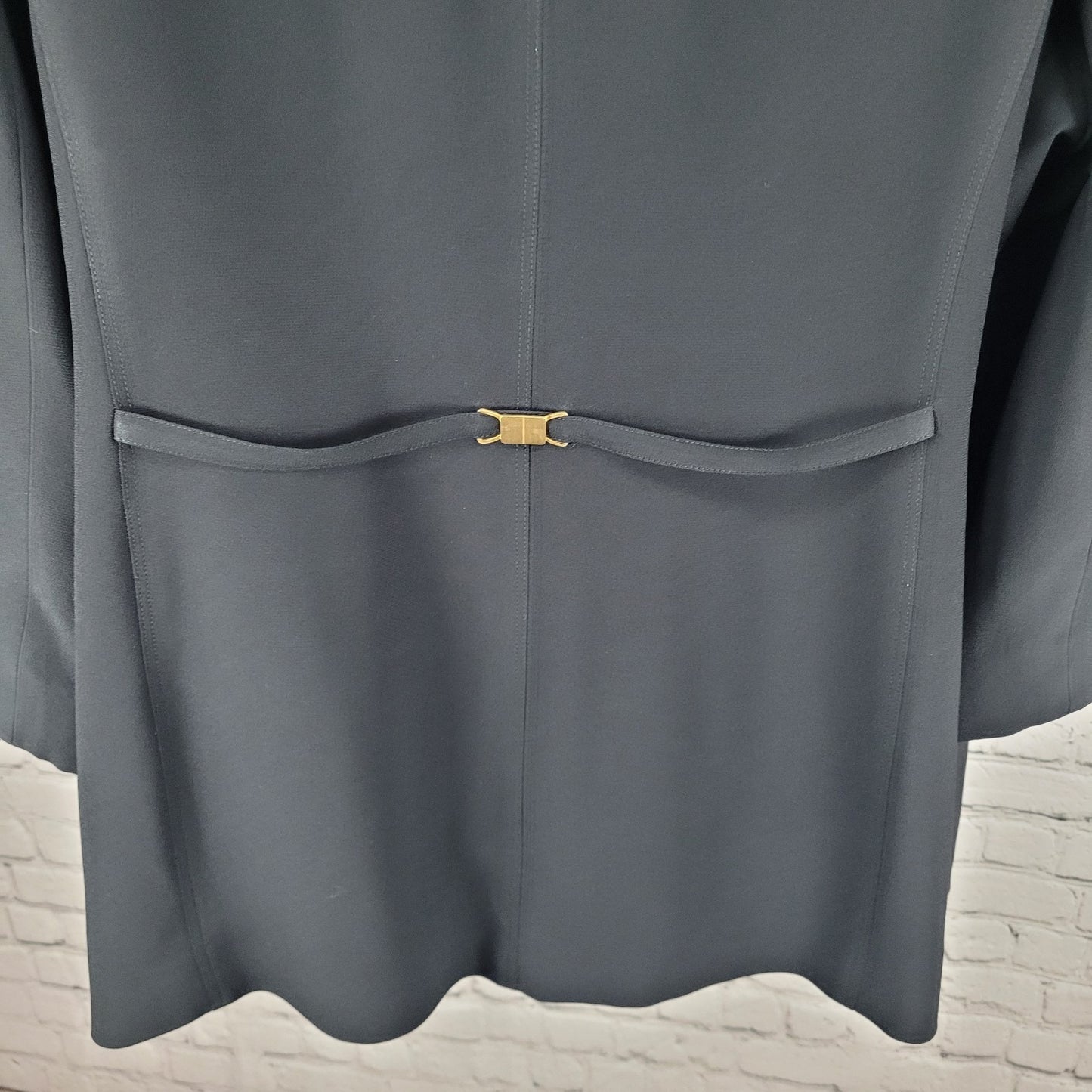 Dana Buchman Black Buttoned Peak Lapel Blazer Suit Formal Jacket Plus Size 22