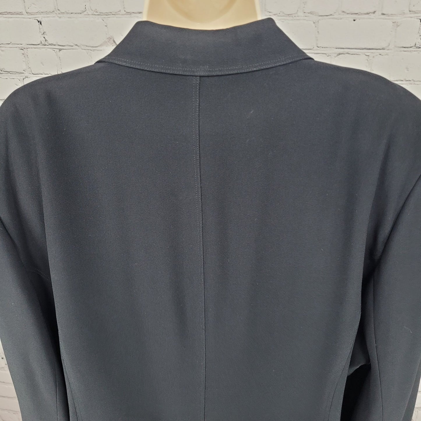 Dana Buchman Black Buttoned Peak Lapel Blazer Suit Formal Jacket Plus Size 22