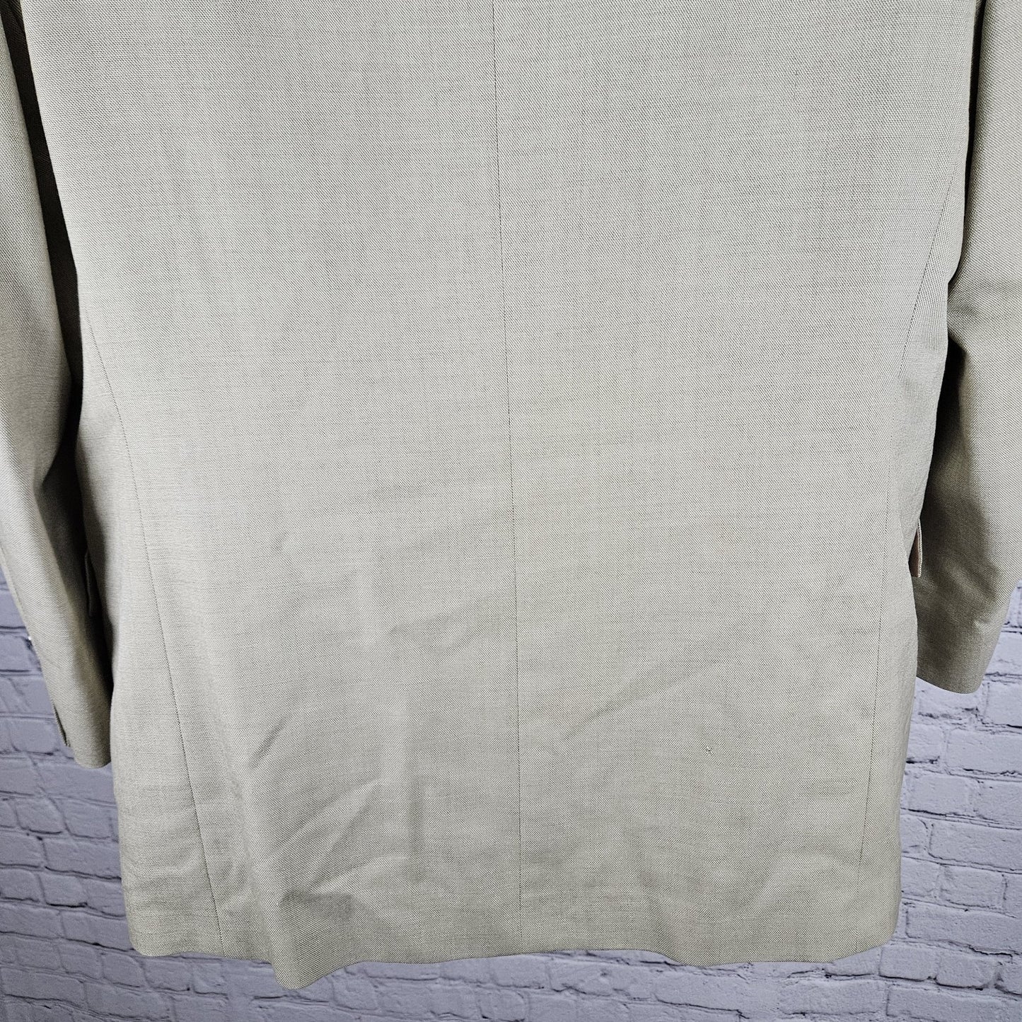 Jones New York Tan Wool Silk Sharkskin 3 Button Ventless Blazer Sport Coat 42R