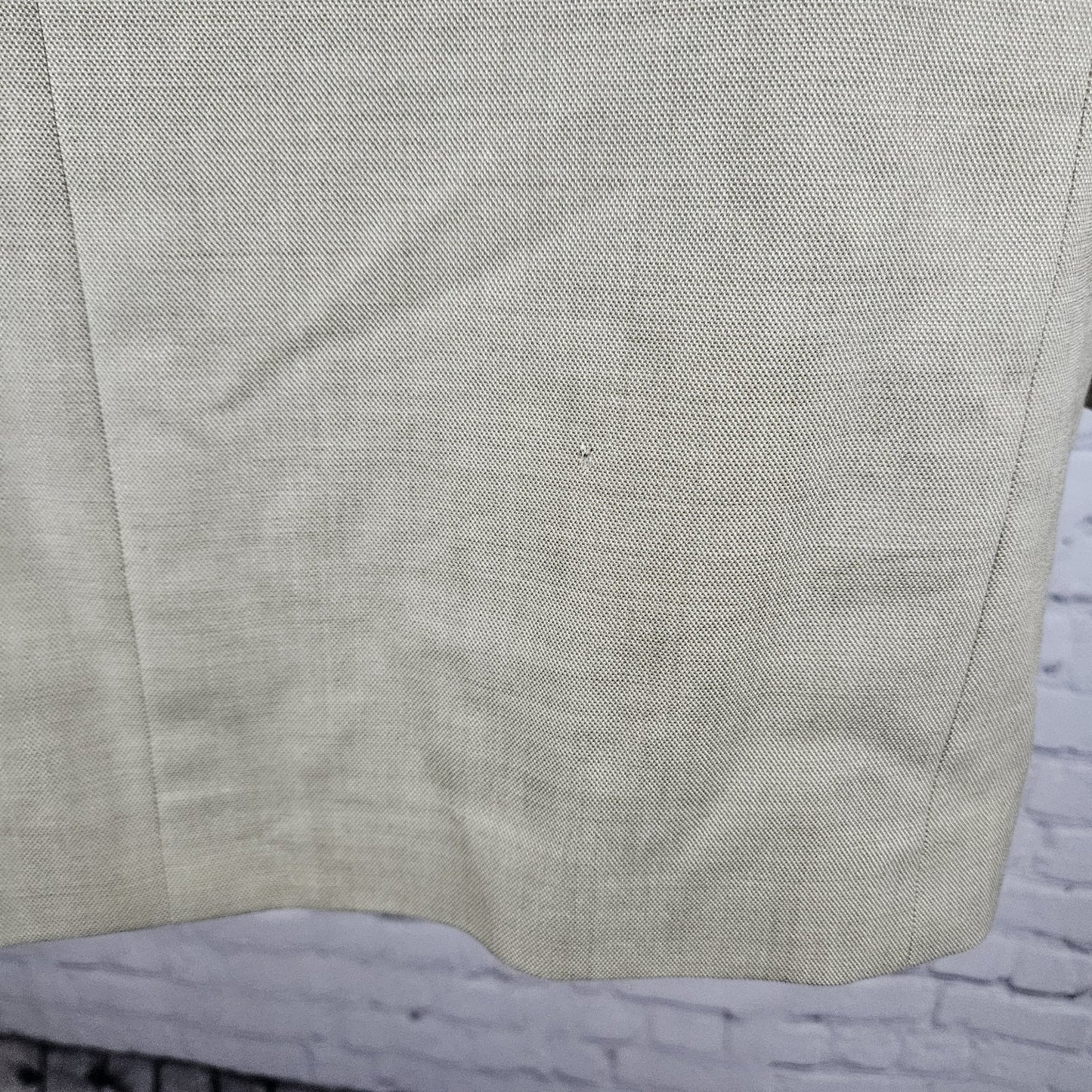 Jones New York Tan Wool Silk Sharkskin 3 Button Ventless Blazer Sport Coat 42R