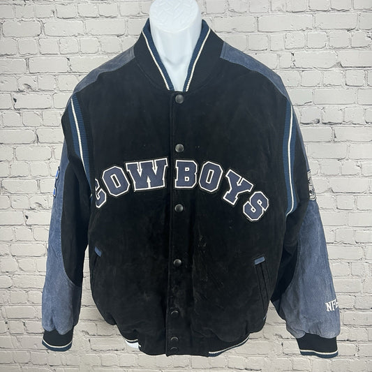Vintage NFL Dallas Cowboys Bomber Varsity Jacket Sueded Leather 90’s Men’s M