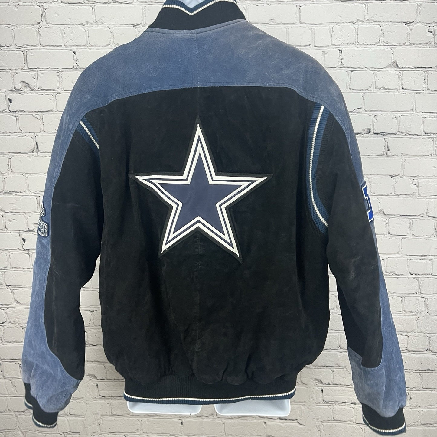 Vintage NFL Dallas Cowboys Bomber Varsity Jacket Sueded Leather 90’s Men’s M