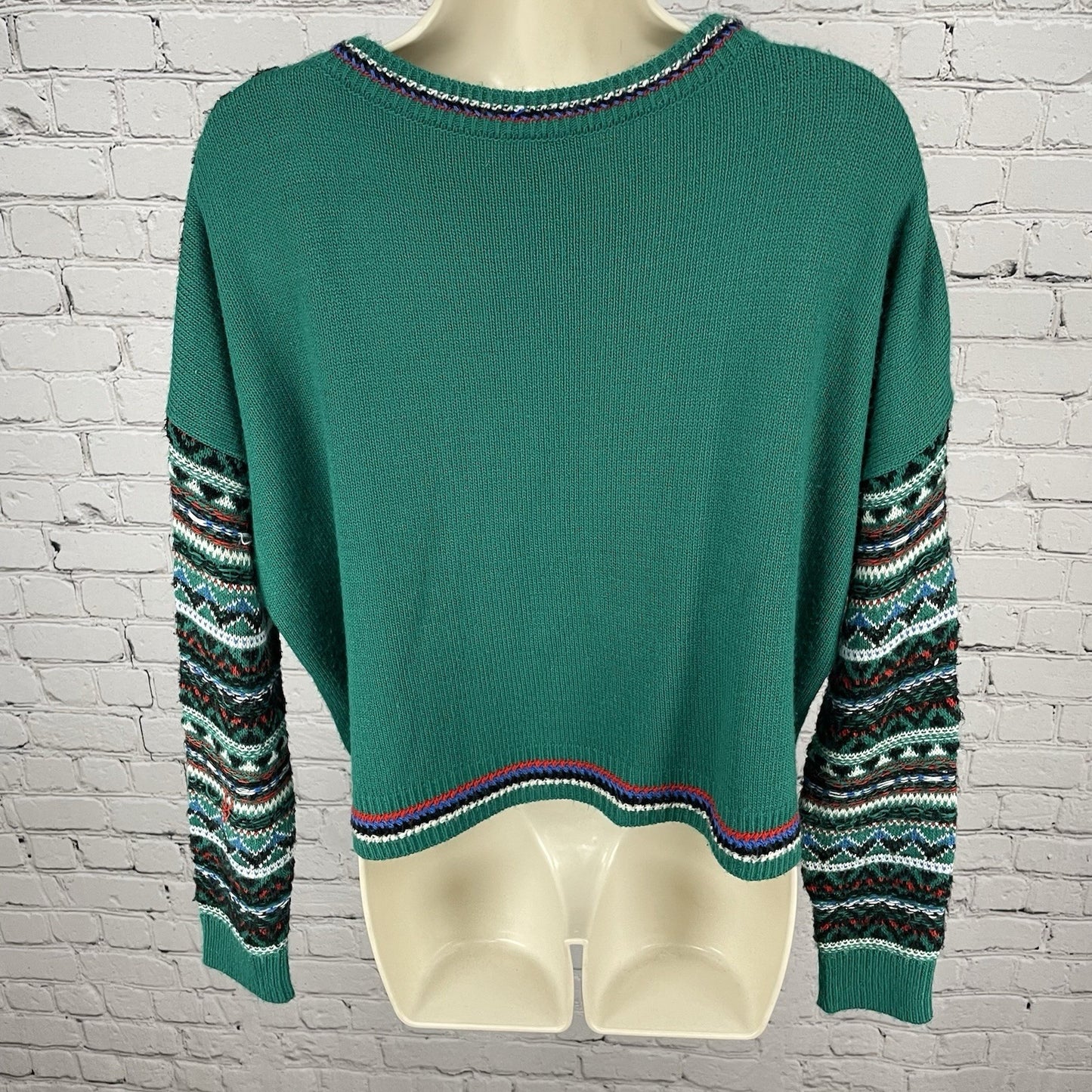 Coincidence & Chance Green Panda Bear Oversized Drop Shoulder Sweater Small S