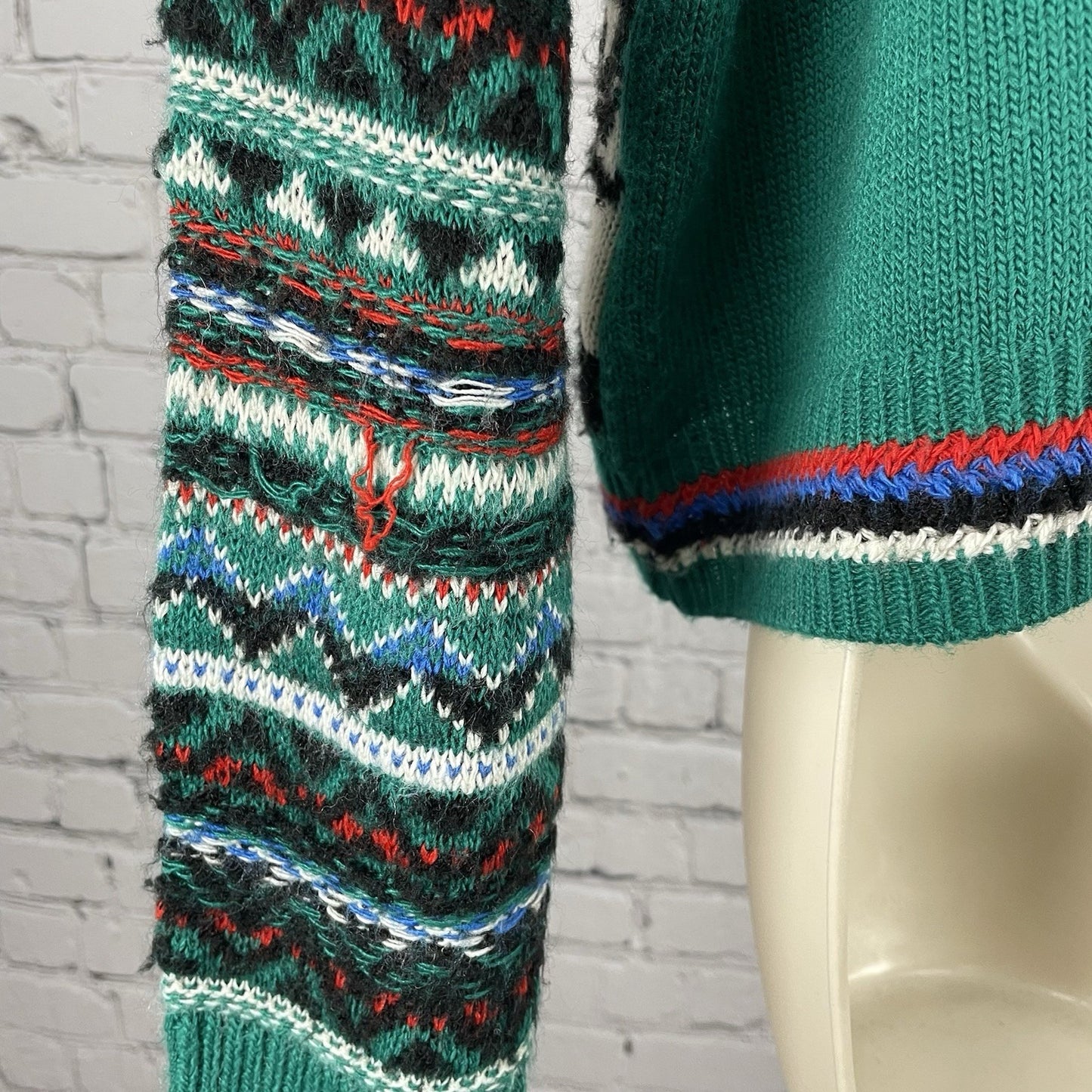 Coincidence & Chance Green Panda Bear Oversized Drop Shoulder Sweater Small S