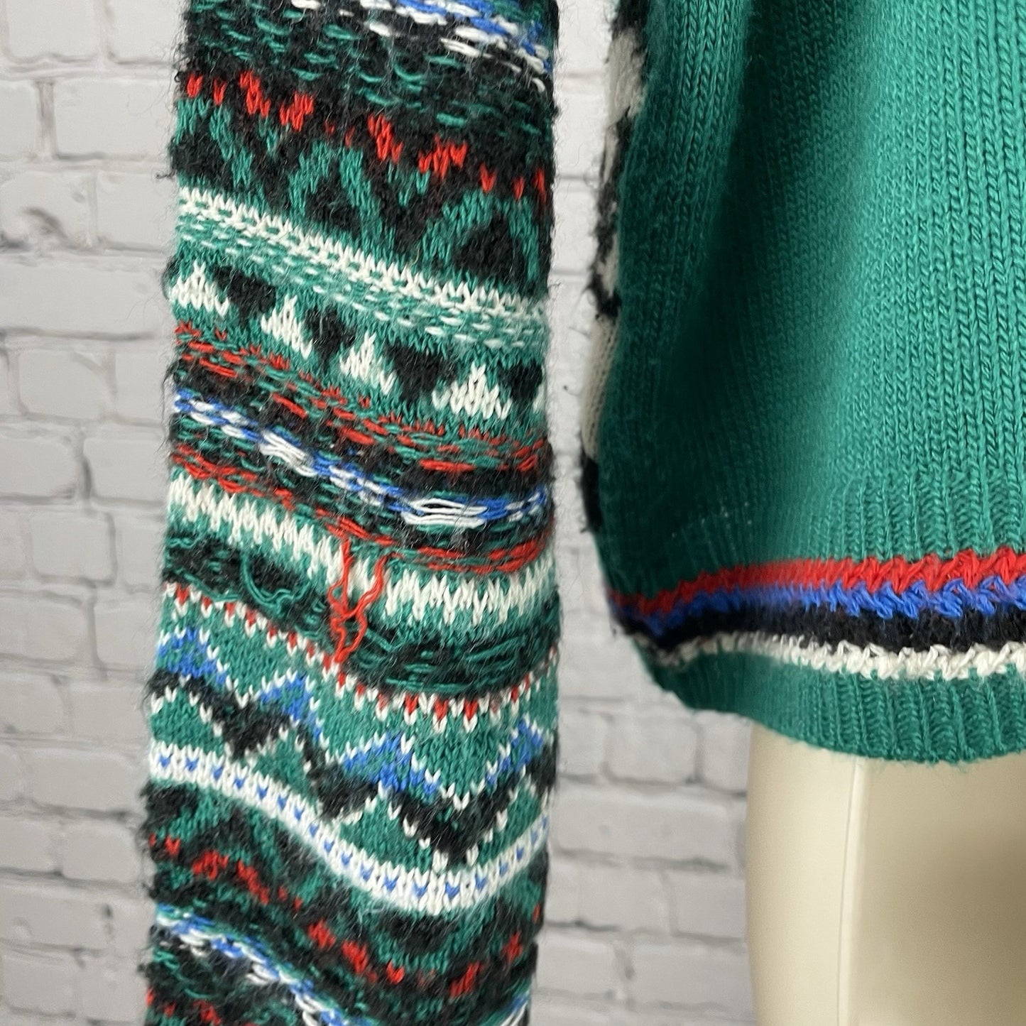 Coincidence & Chance Green Panda Bear Oversized Drop Shoulder Sweater Small S