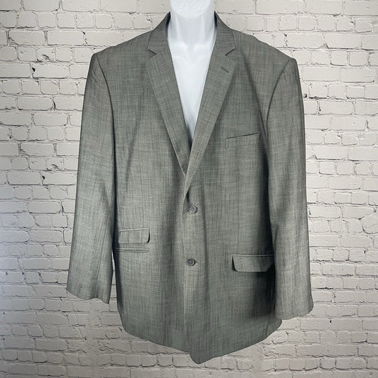 Stacy Adam’s Gray Sport Coat Blazer 2 Button Pocket Double Vented Size 46L