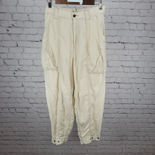 Urban Outfitters Ivory Soft Twill Lightweight High Rise Pants Size 4 (26x27)
