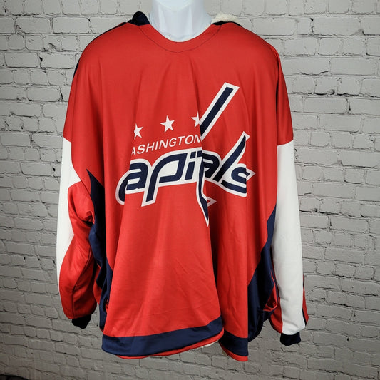 NHL Red Washington Capitals Hockey Soft Sherpa Reversible Oversized Hoodie O/S