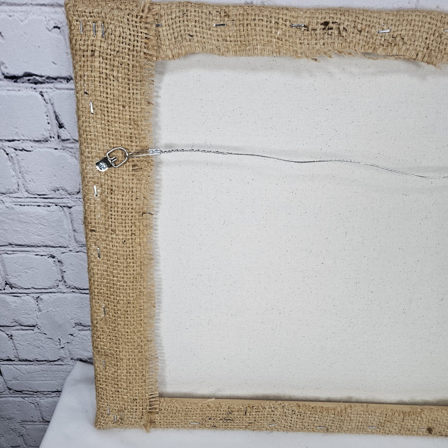 Sol & Cafe Coffee Authentic Burlap Sack Wrapped Canvas Wood Framed Art 16x20