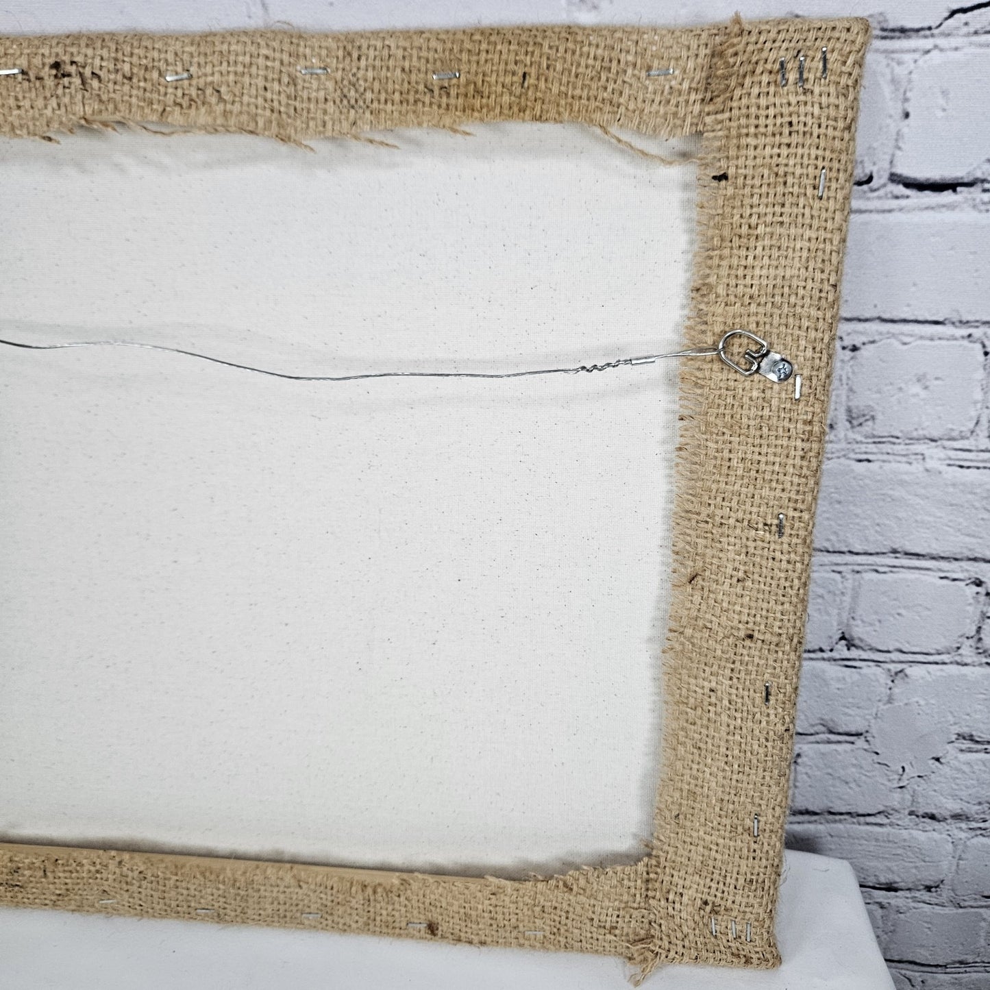 Sol & Cafe Coffee Authentic Burlap Sack Wrapped Canvas Wood Framed Art 16x20