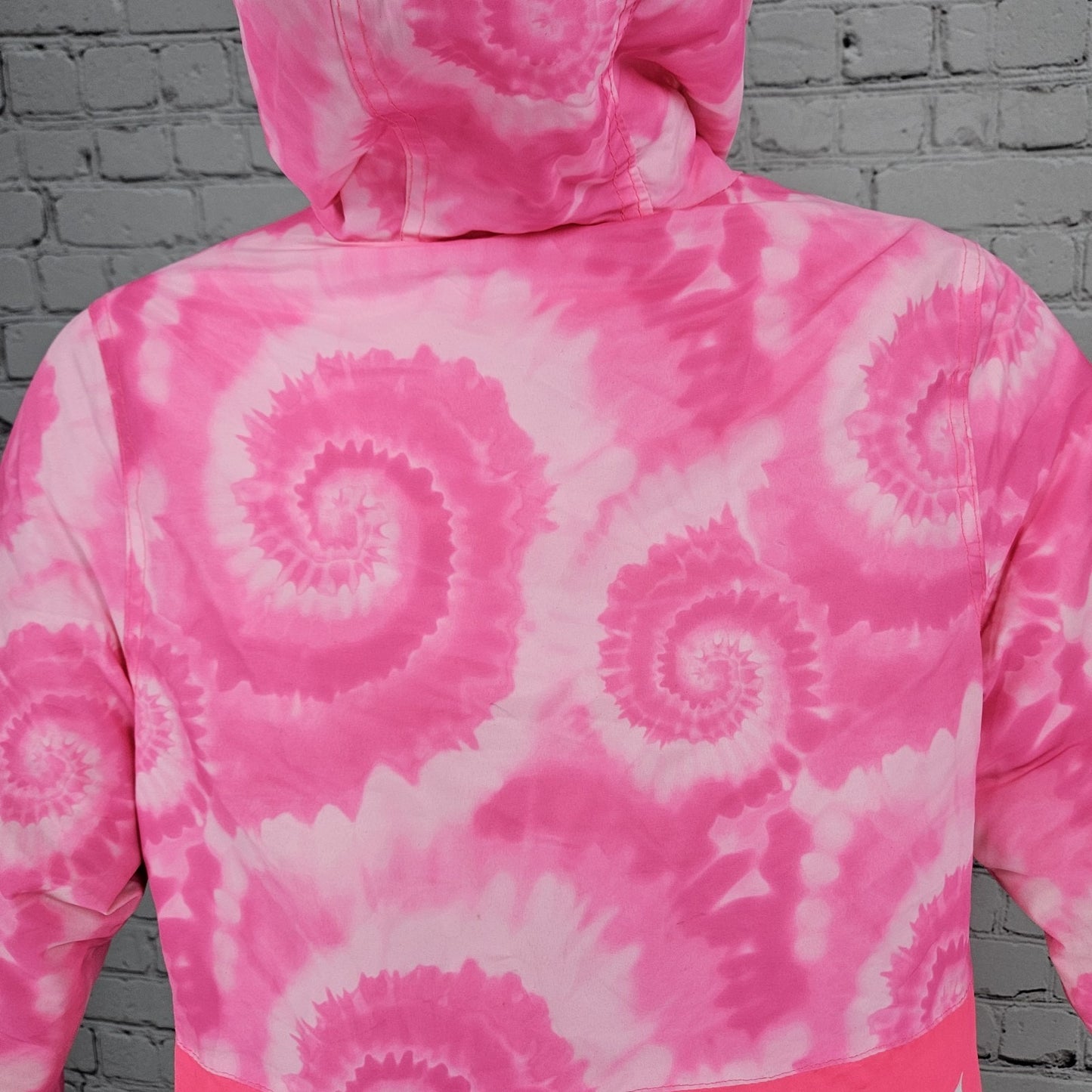 Hurley Pink Swirl Hooded Fleece Lined Insulated Full Zip Jacket 7/8