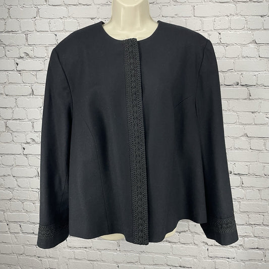 VTG Pendleton Black Virgin Wool Button Up Blazer Jacket Lined USA Made Size XL