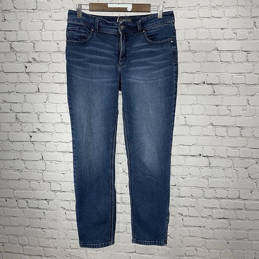 Chico’s Blue Denim So Slimming Zip Ankle Mid Rise Jeans Size 0.5 US 6 (30x27)