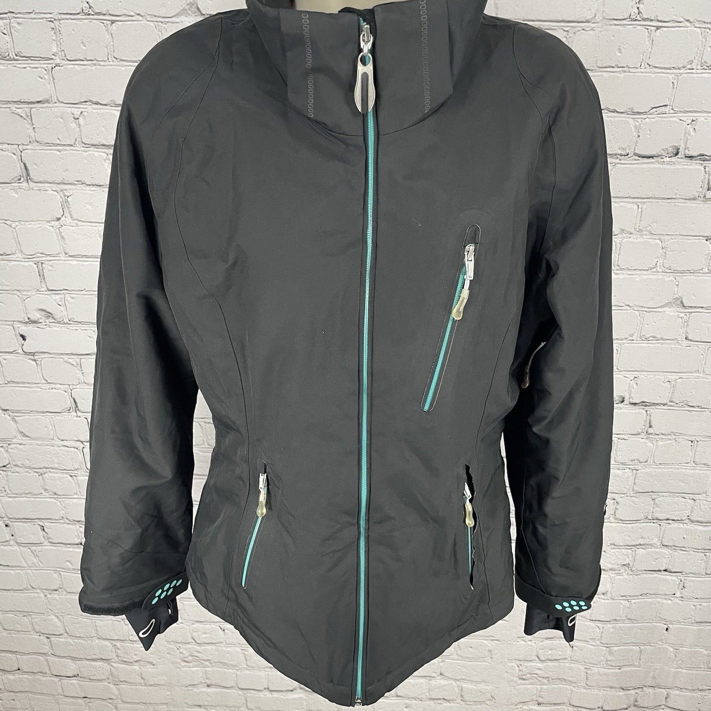 Obermeyer Grey Recco Zipped Insulated Lined Multiple Pockets Ski Jacket Size 8