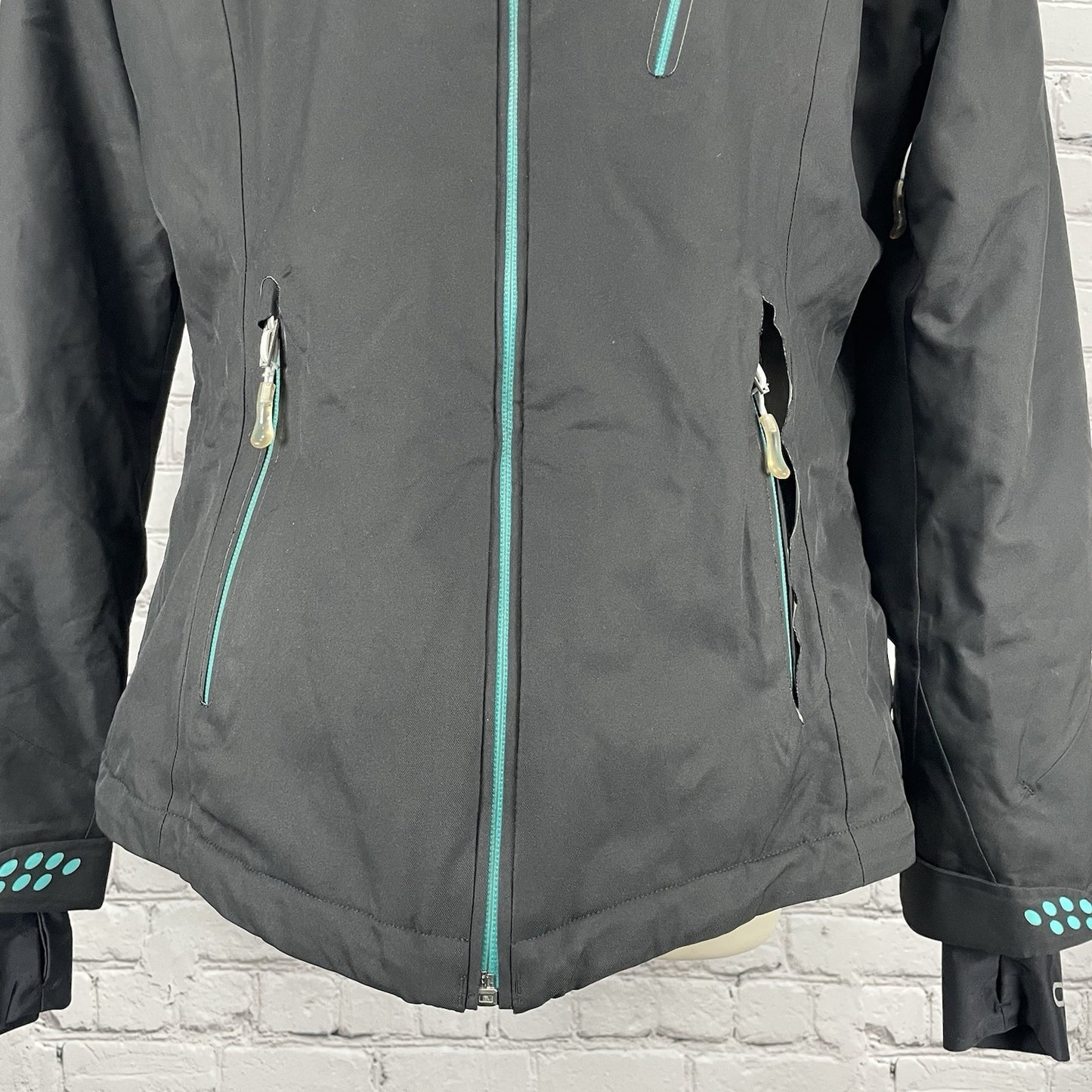 Obermeyer Grey Recco Zipped Insulated Lined Multiple Pockets Ski Jacket Size 8