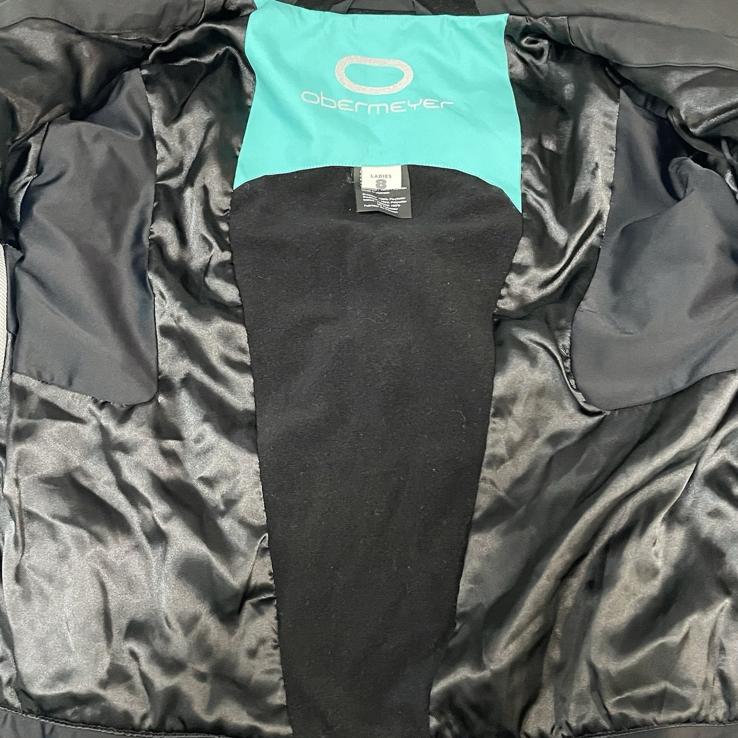 Obermeyer Grey Recco Zipped Insulated Lined Multiple Pockets Ski Jacket Size 8