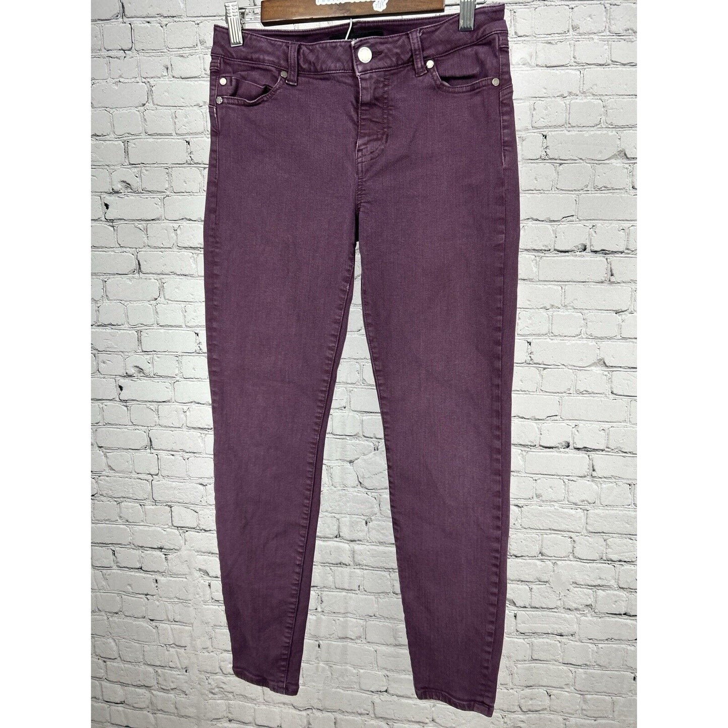 Liverpool The Skinny Purple Dark Wash Mid Rise Jeans Size 6 (28X27)