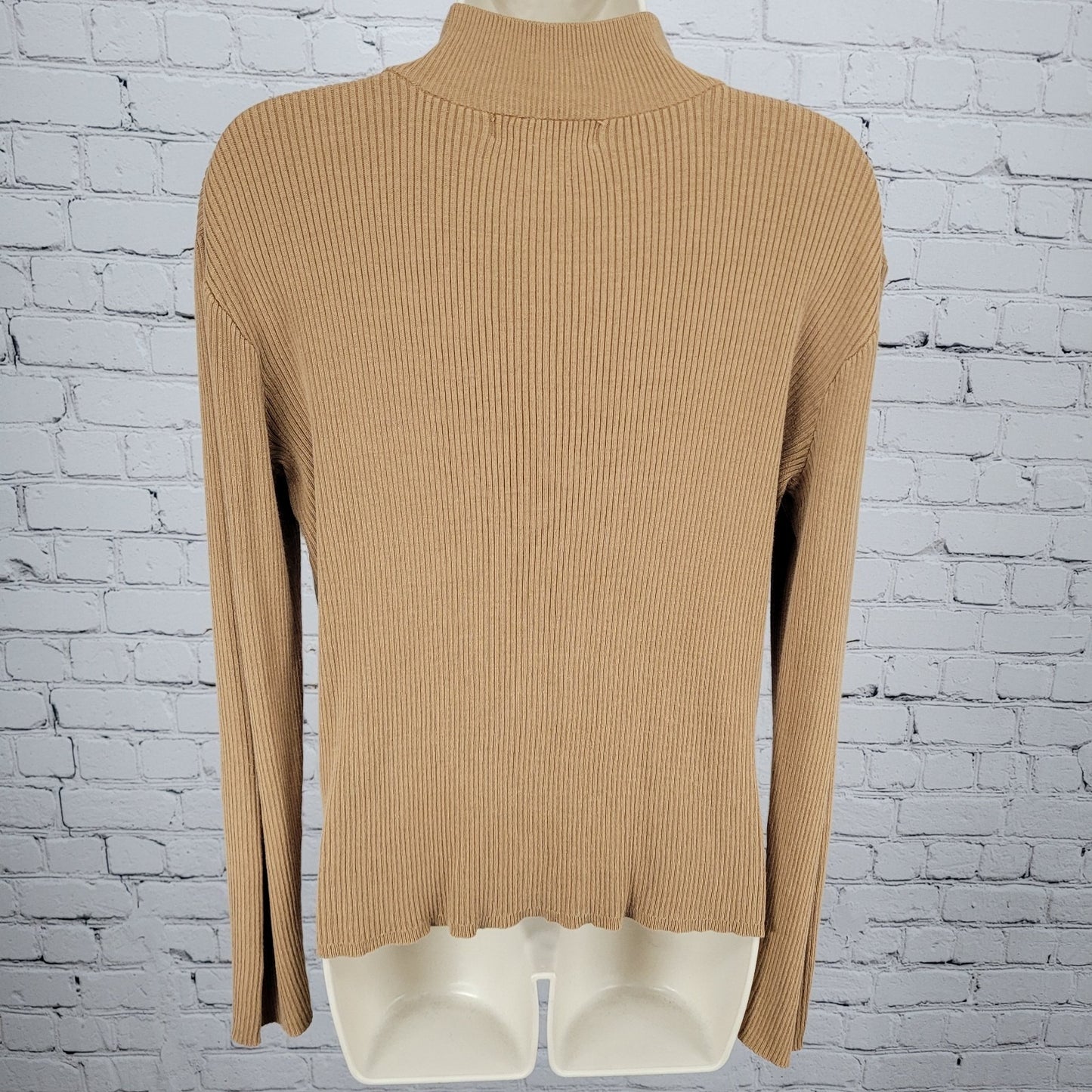 Coldwater Creek Brown Silk Cotton Long Sleeve Pullover Sweater Size Medium M