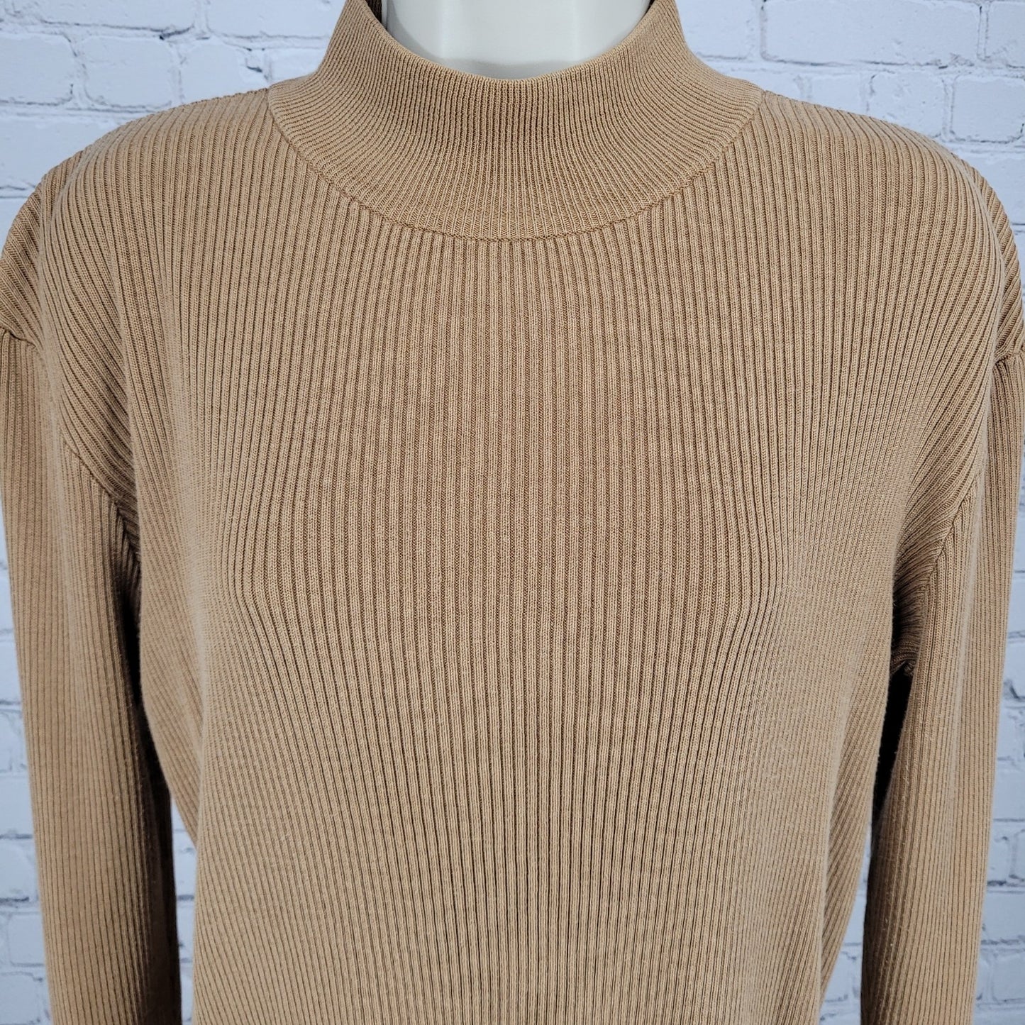 Coldwater Creek Brown Silk Cotton Long Sleeve Pullover Sweater Size Medium M