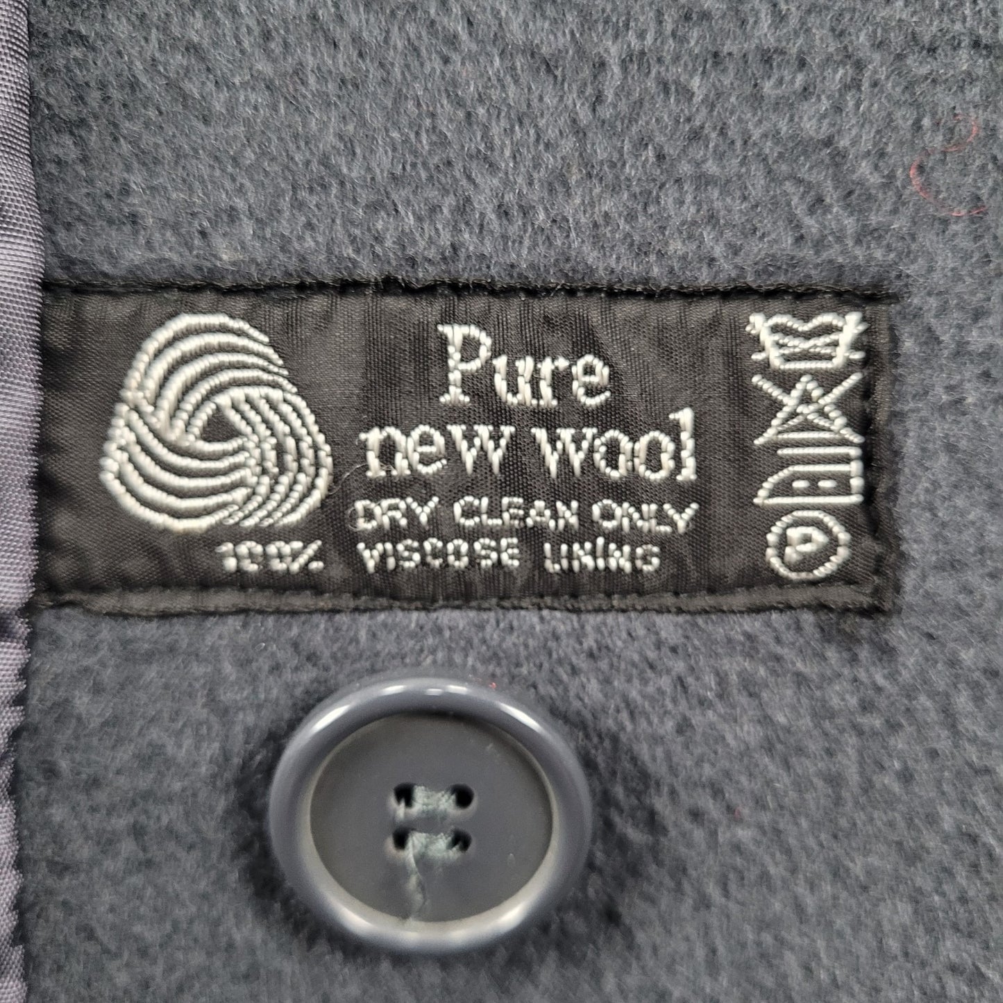 VTG Glenbrooke Grey Pure New Wool Double Breasted Pockets Lined Pea Coat USA 10