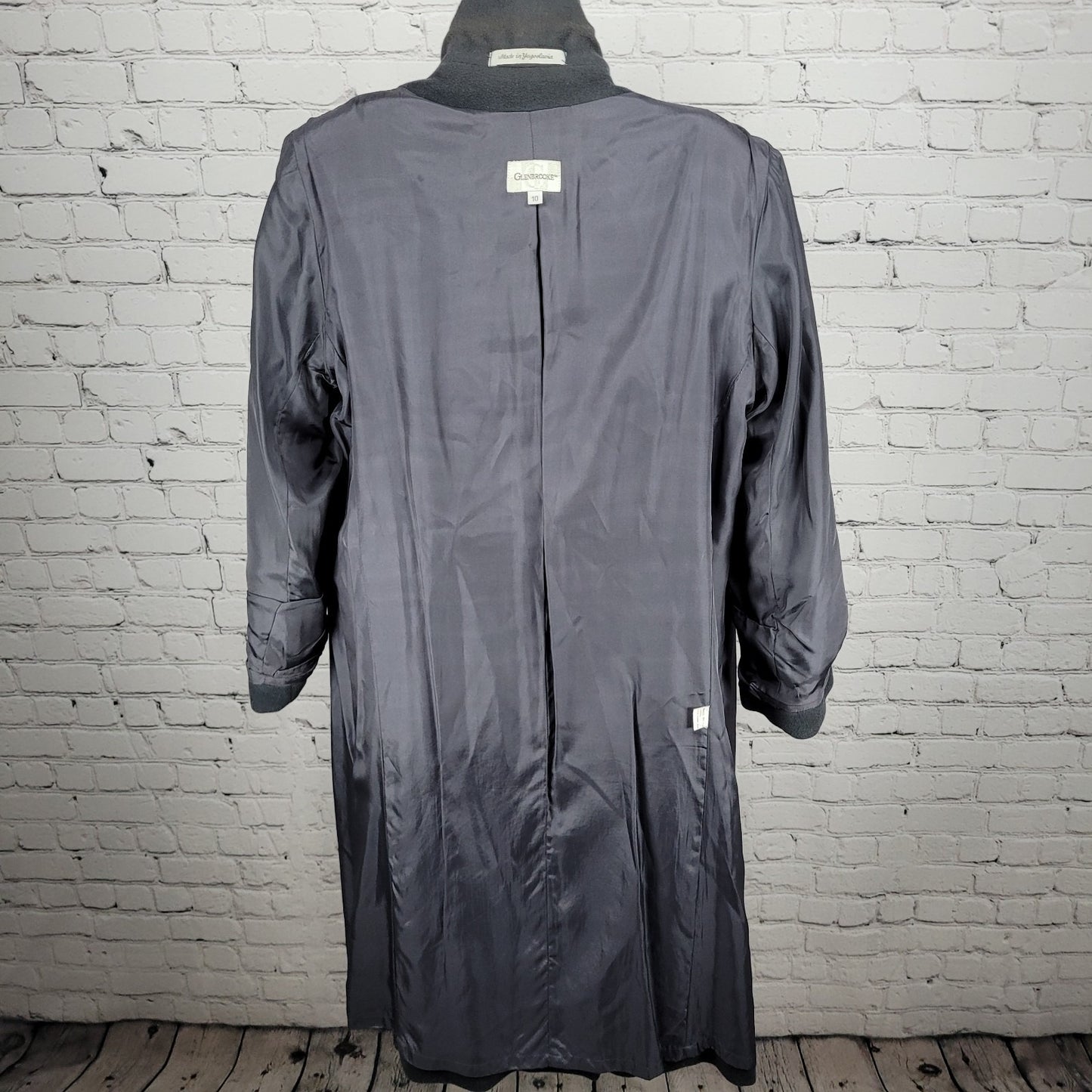 VTG Glenbrooke Grey Pure New Wool Double Breasted Pockets Lined Pea Coat USA 10