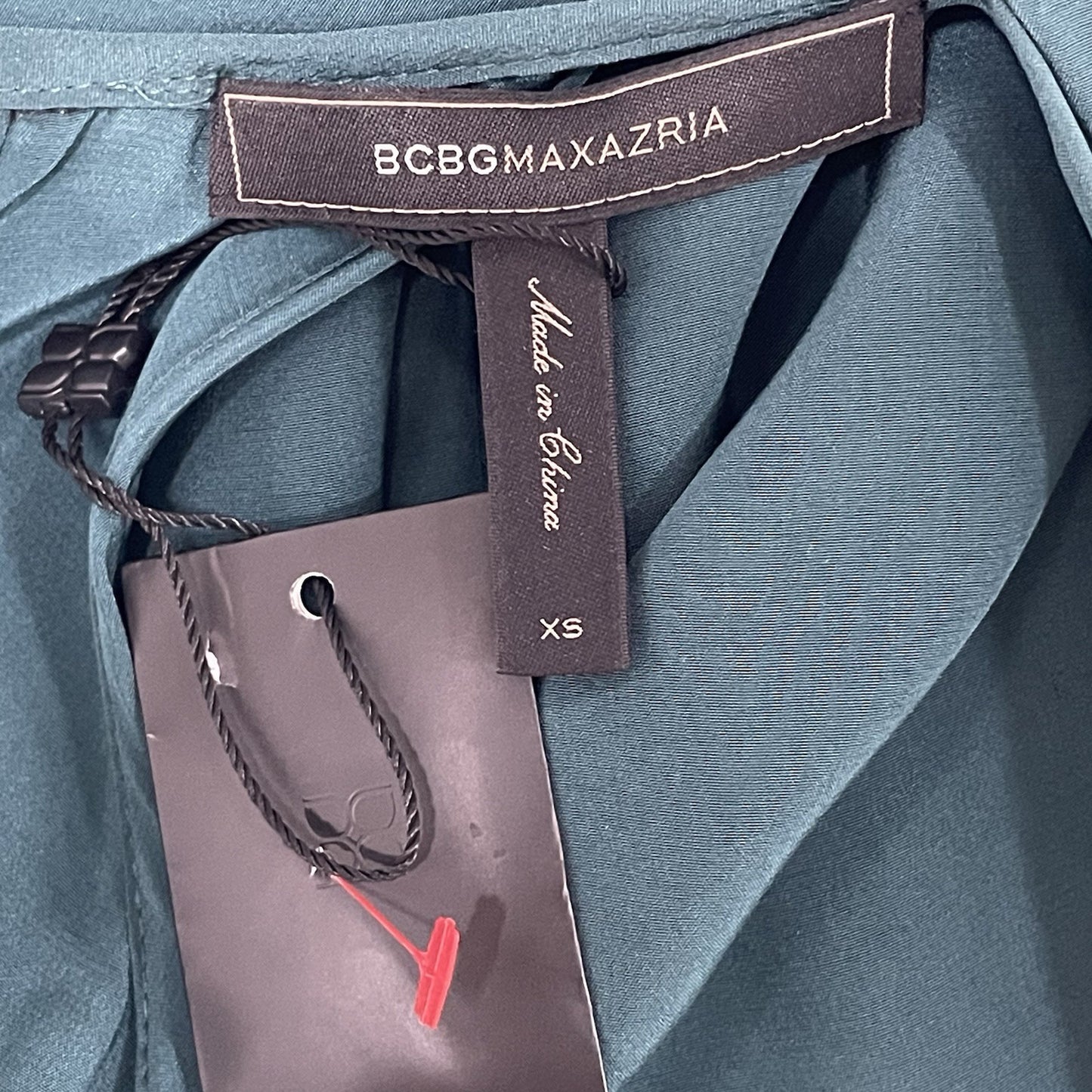 NWD BCBG MAXAZRIA Green Silk Lightweight Tassled Cut Out Romper Pockets Size XS