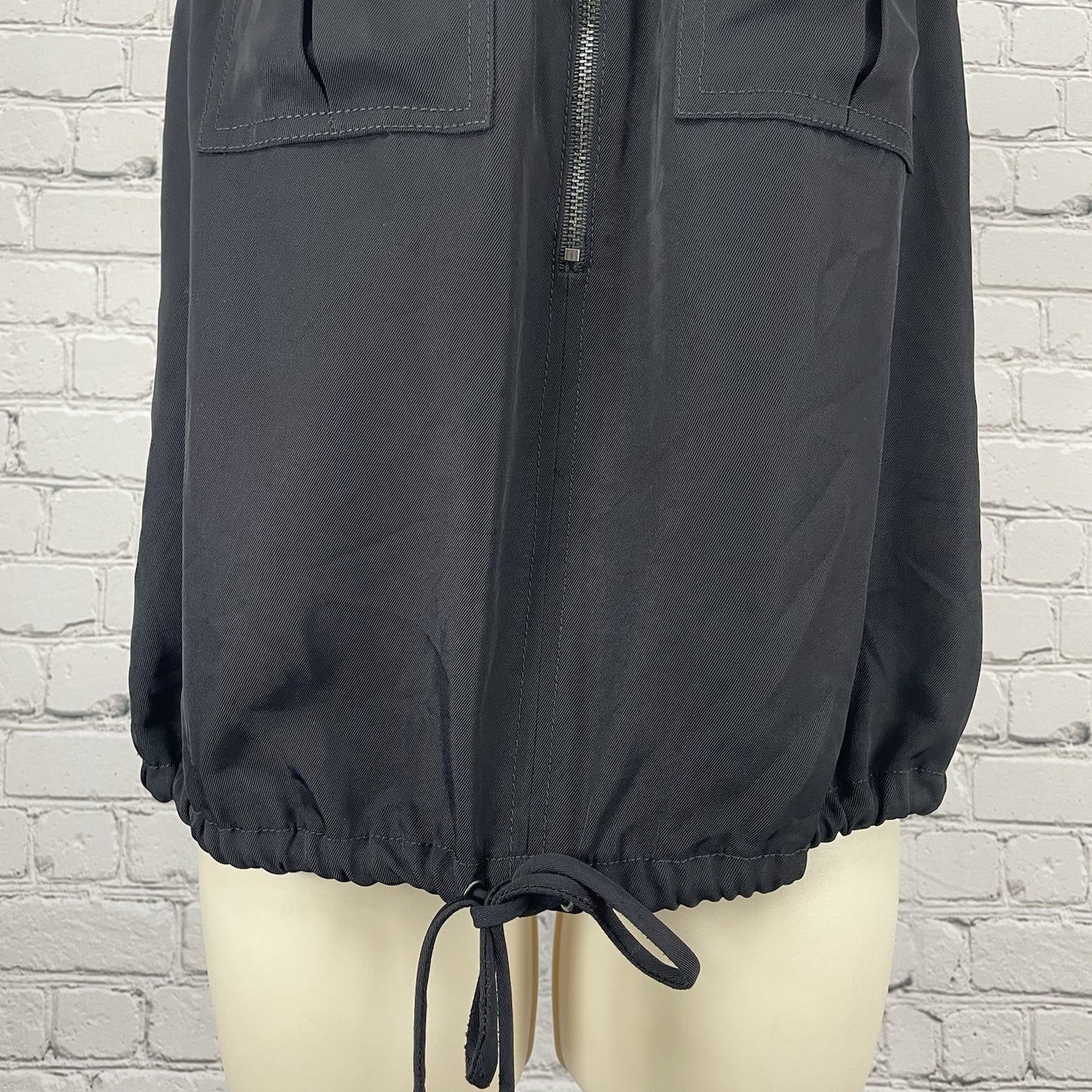 Trina Turk Black Karmandy 1/2 Zipped Pockets USA Sleeveless Tank Top Small S