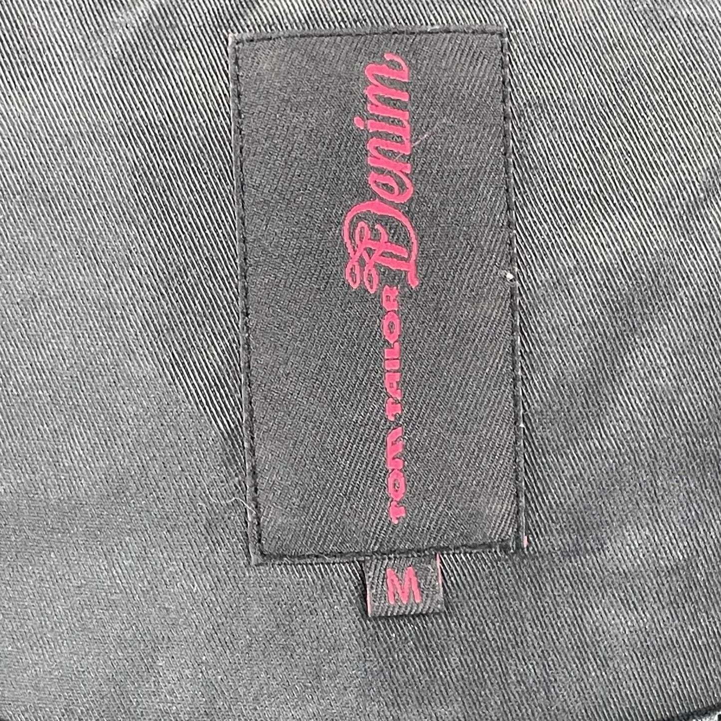 Tom Tailor Denim Black Hamburg 008 Motorcycle Jacket Multi Pocketed Size Medium