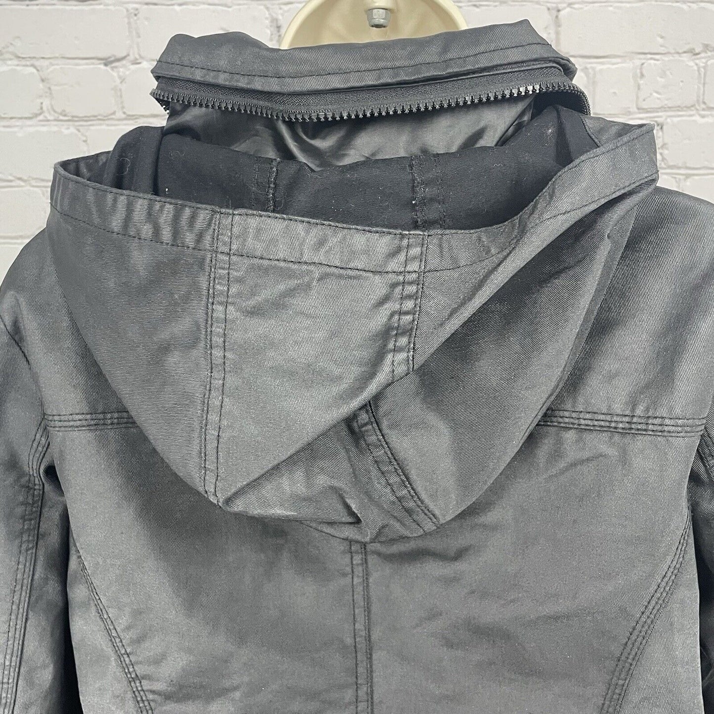 Tom Tailor Denim Black Hamburg 008 Motorcycle Jacket Multi Pocketed Size Medium