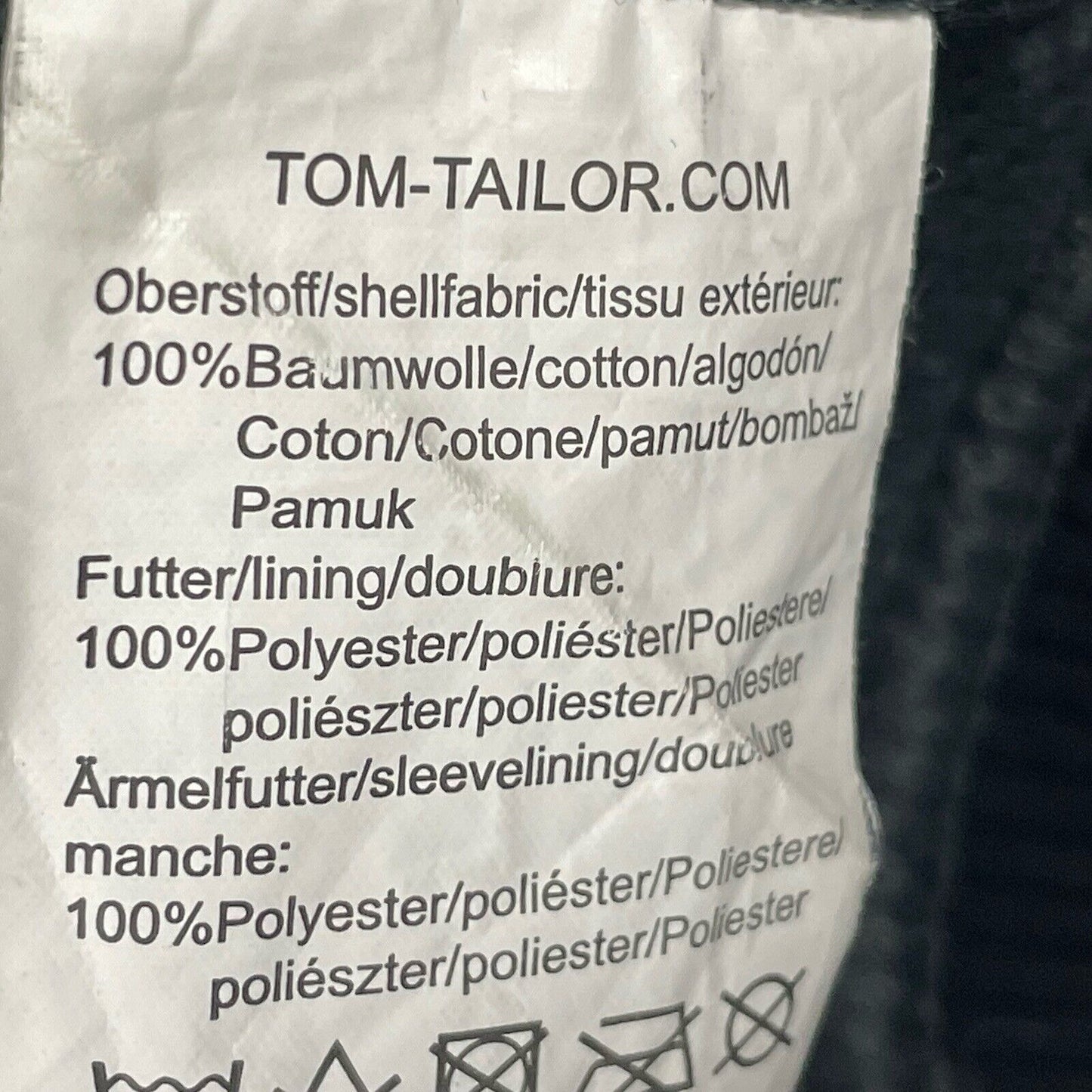 Tom Tailor Denim Black Hamburg 008 Motorcycle Jacket Multi Pocketed Size Medium