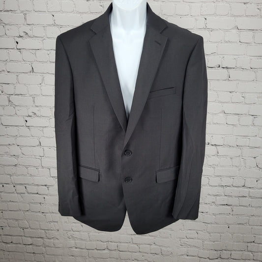 Calvin Klein Black Wool Stretch 2 Button Vented Notch Blazer Sport Coat 44R