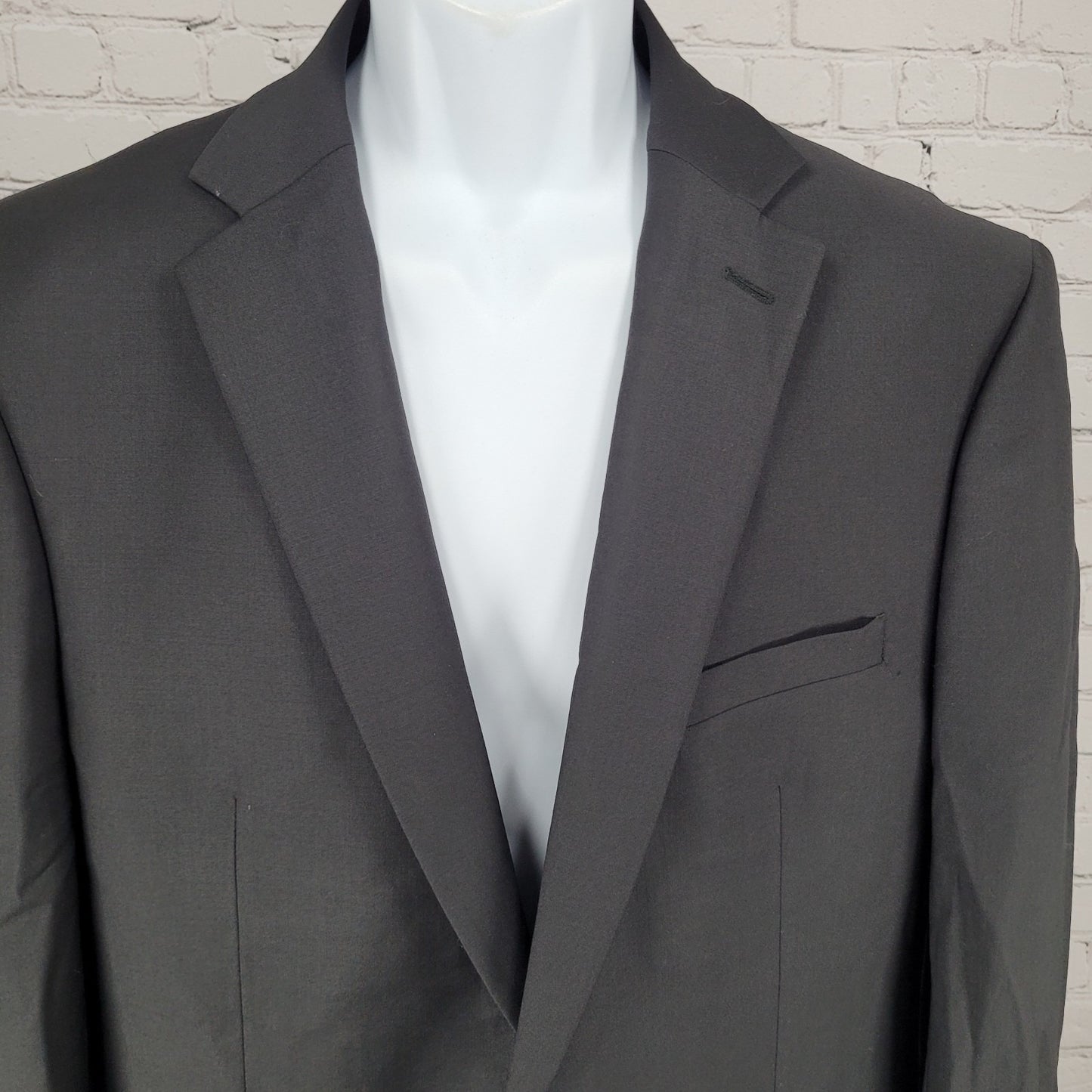 Calvin Klein Black Wool Stretch 2 Button Vented Notch Blazer Sport Coat 44R