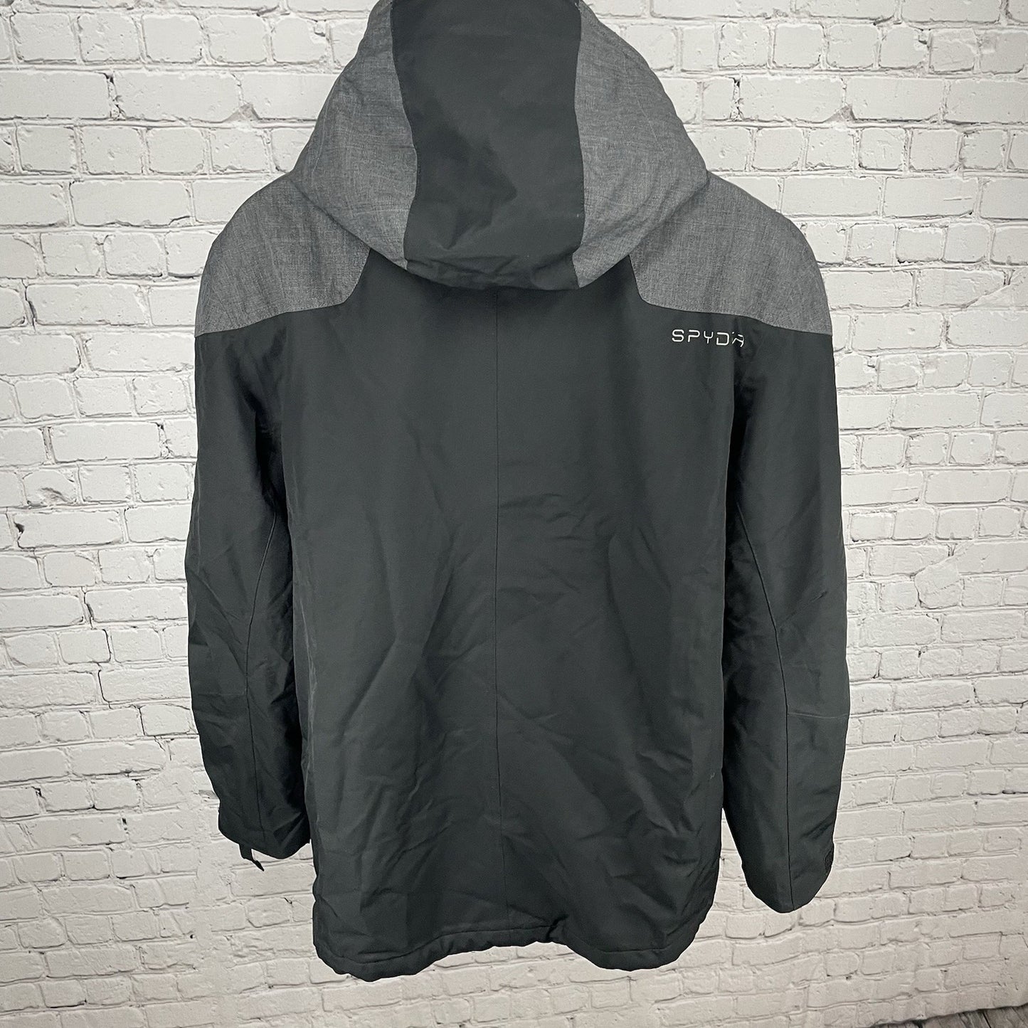 Spyder Black Thinsulate Insulated Double Zipped Hooded Jacket Pockets Size XL
