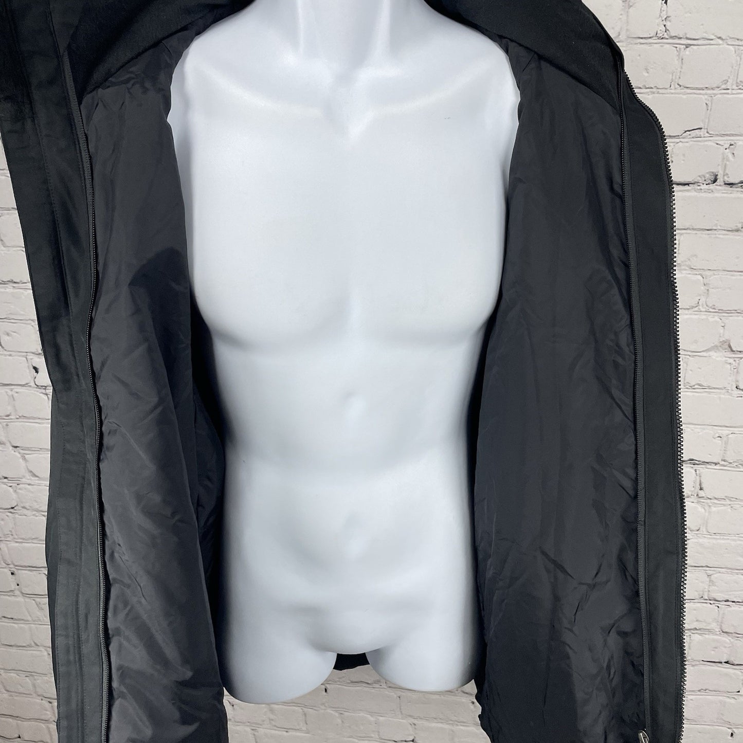 Spyder Black Thinsulate Insulated Double Zipped Hooded Jacket Pockets Size XL