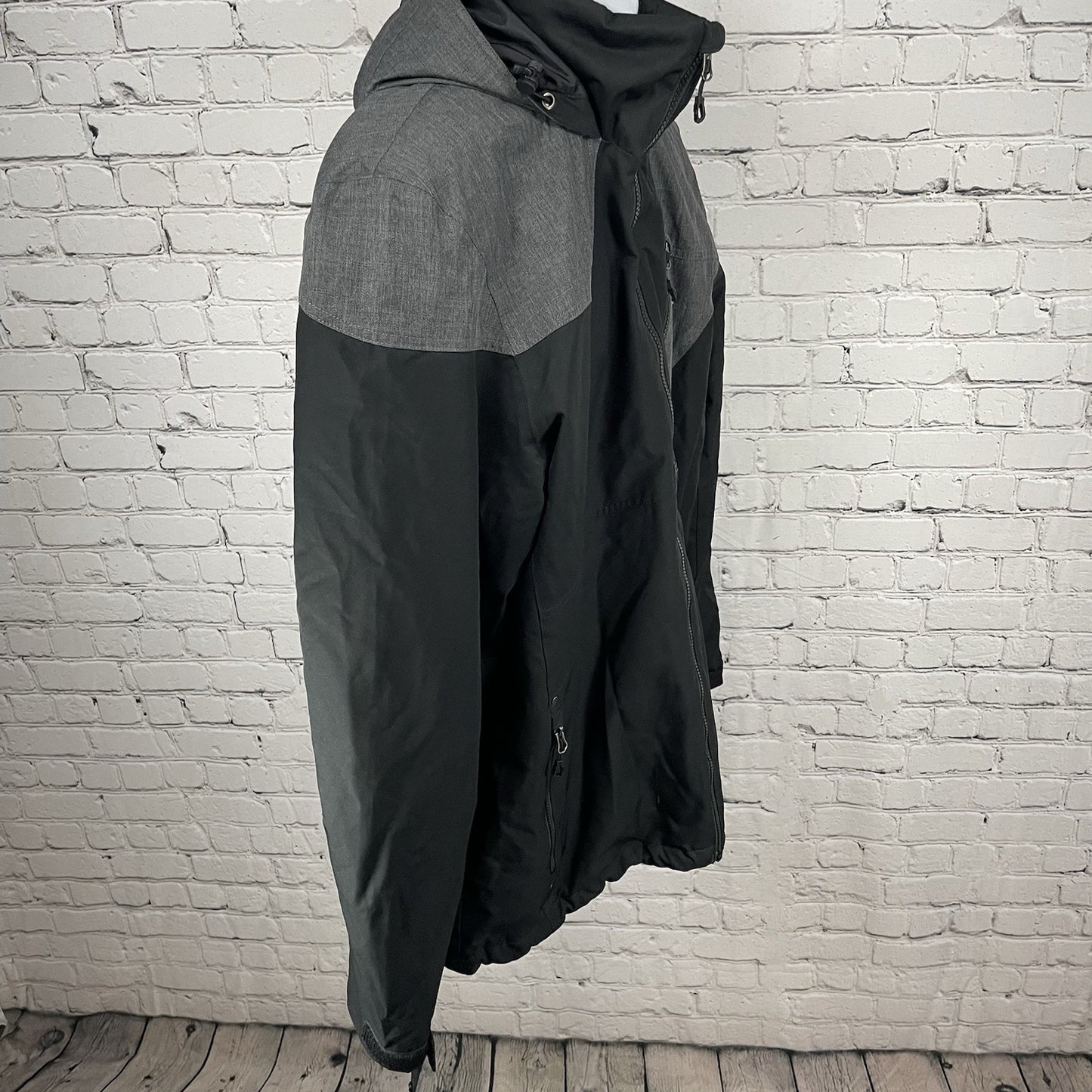 Spyder Black Thinsulate Insulated Double Zipped Hooded Jacket Pockets Size XL
