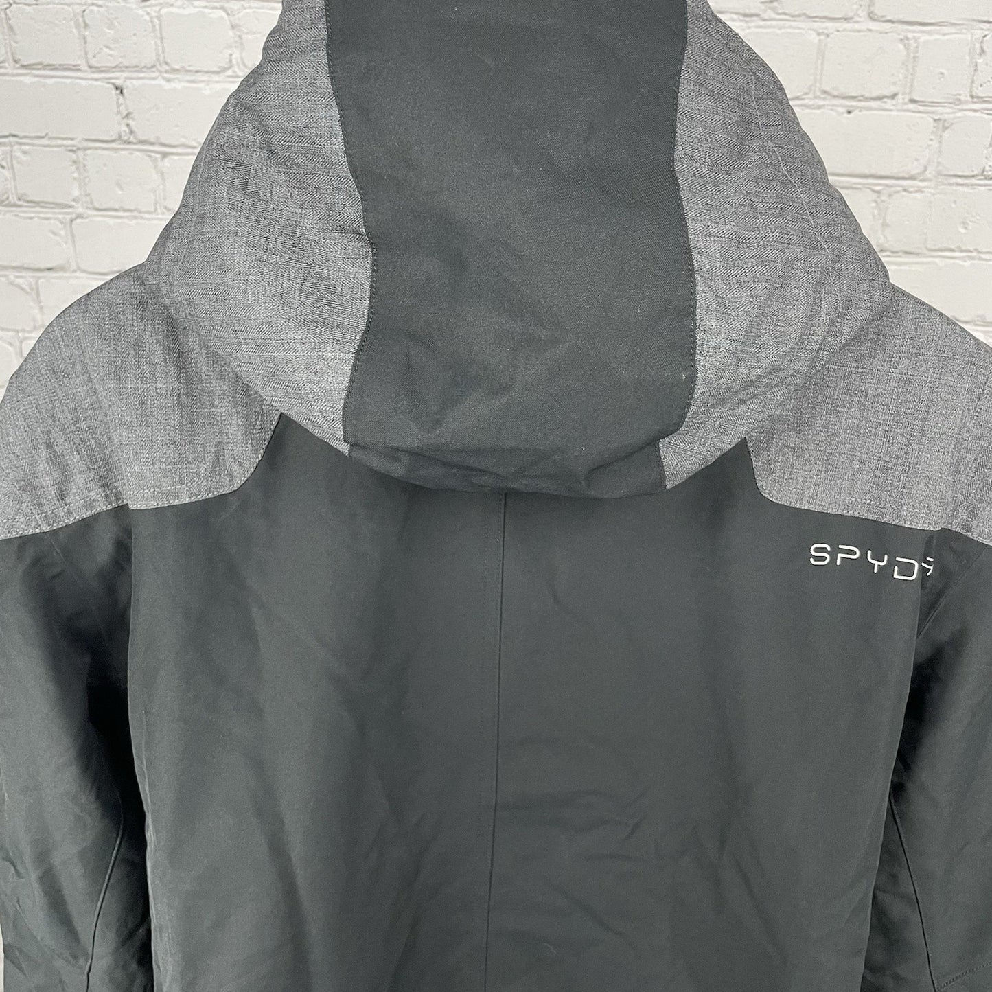 Spyder Black Thinsulate Insulated Double Zipped Hooded Jacket Pockets Size XL