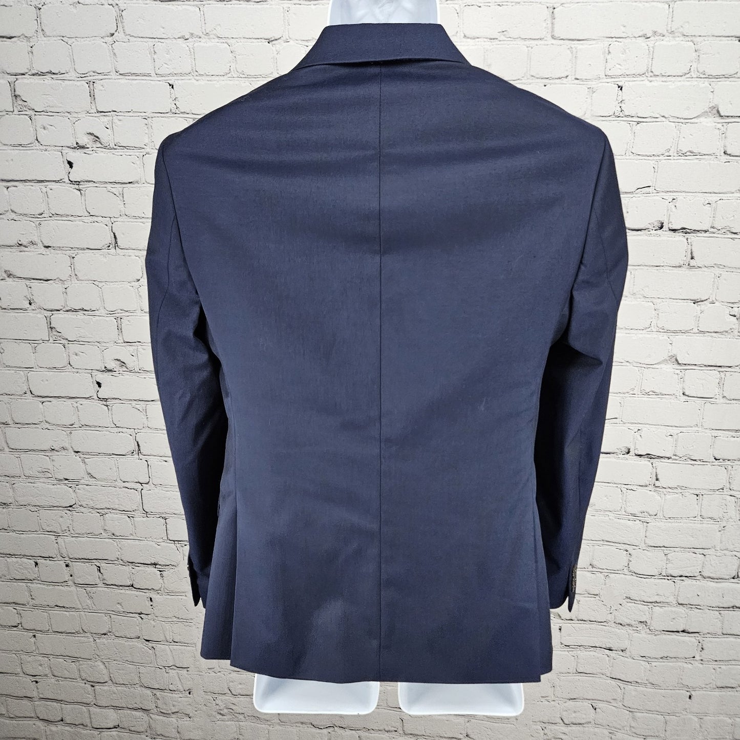 Moss London Navy Slim Fit V2 2 Button Double Vented Notch Blazer Sport Coat 36S