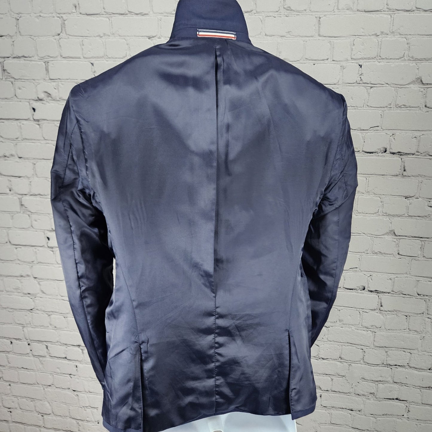 Moss London Navy Slim Fit V2 2 Button Double Vented Notch Blazer Sport Coat 36S