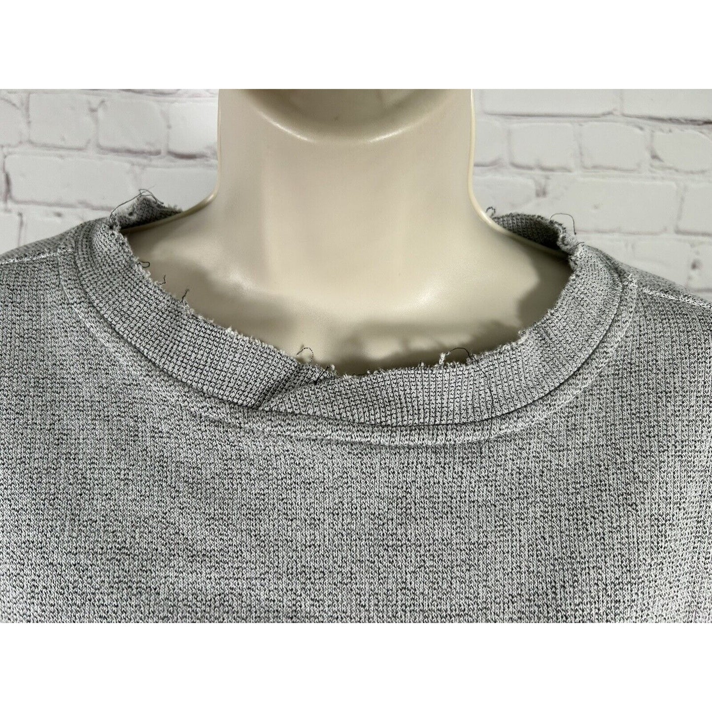 Majestic Denver Broncos Gray Raw Hem Cropped Pullover Sweatshirt Women’s L