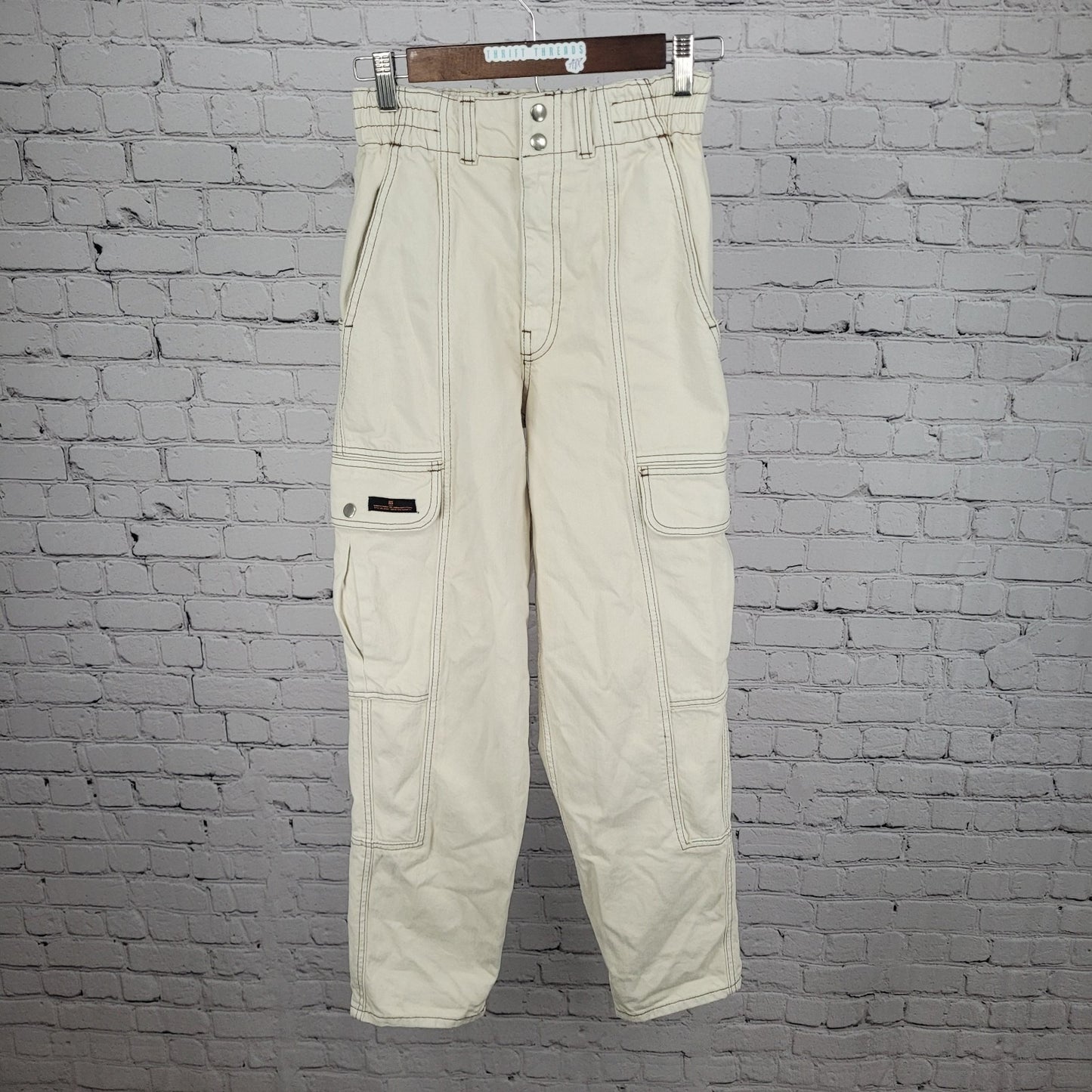 BDG Urban Outfitters Ivory Relaxed Skate Jean High Rise Cargo 25 (25x30)