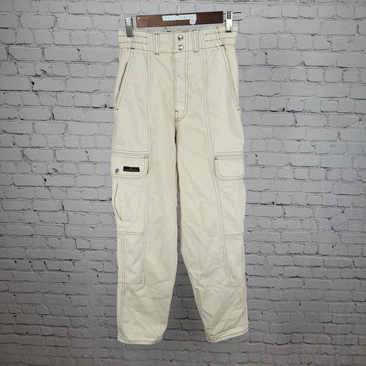 BDG Urban Outfitters Ivory Relaxed Skate Jean High Rise Cargo 25 (25x30)
