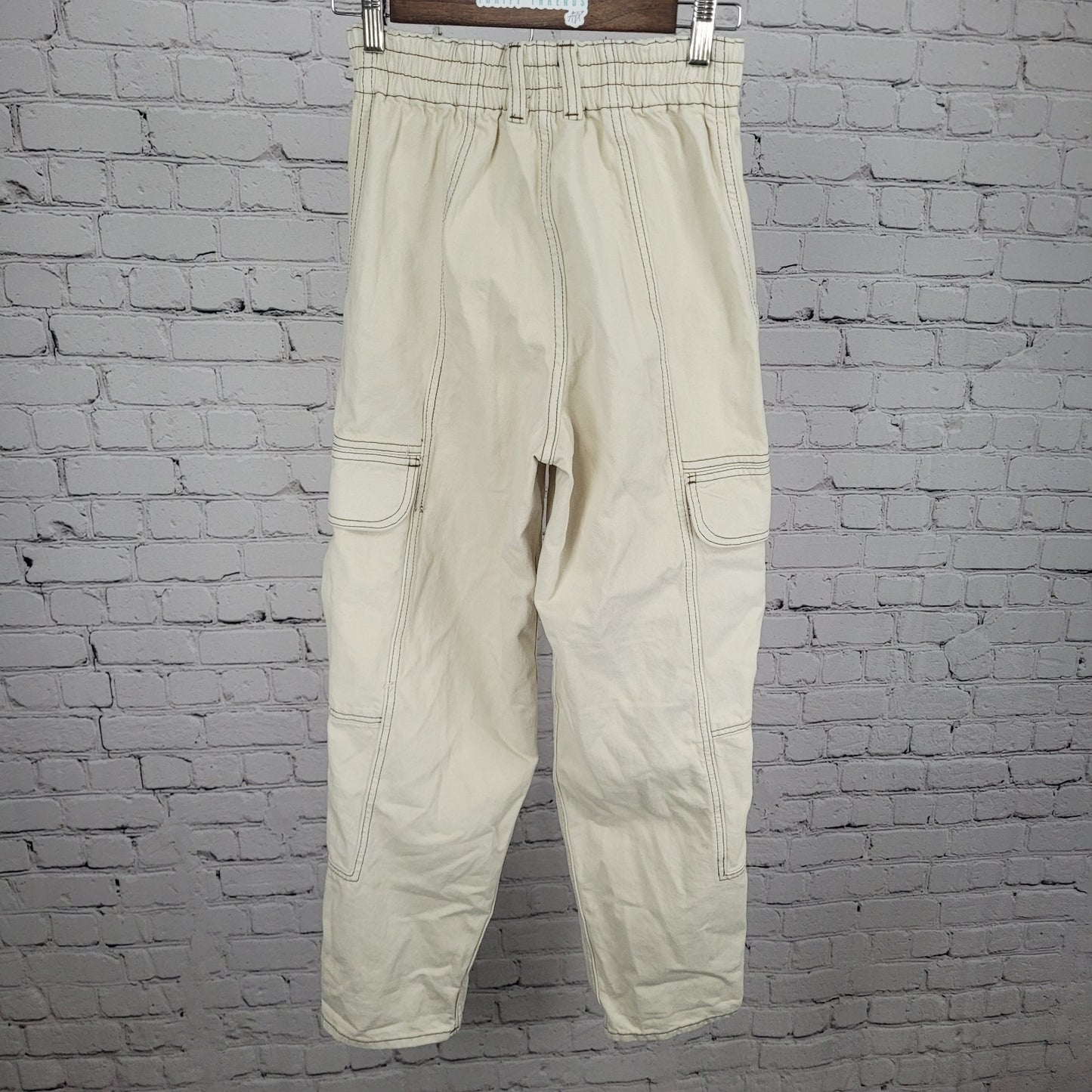 BDG Urban Outfitters Ivory Relaxed Skate Jean High Rise Cargo 25 (25x30)