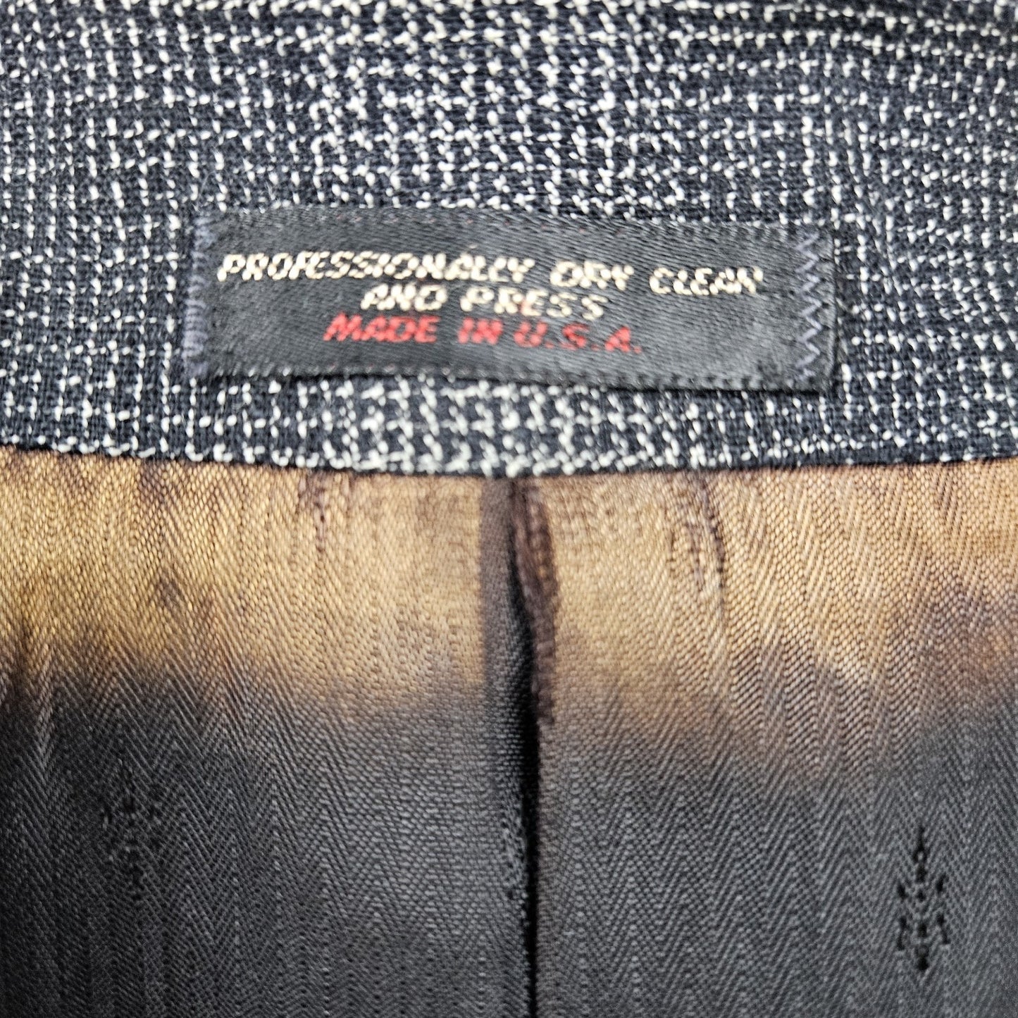 VTG Mark Shale Grey Check Double Breasted Notch Blazer Sport Coat USA 42