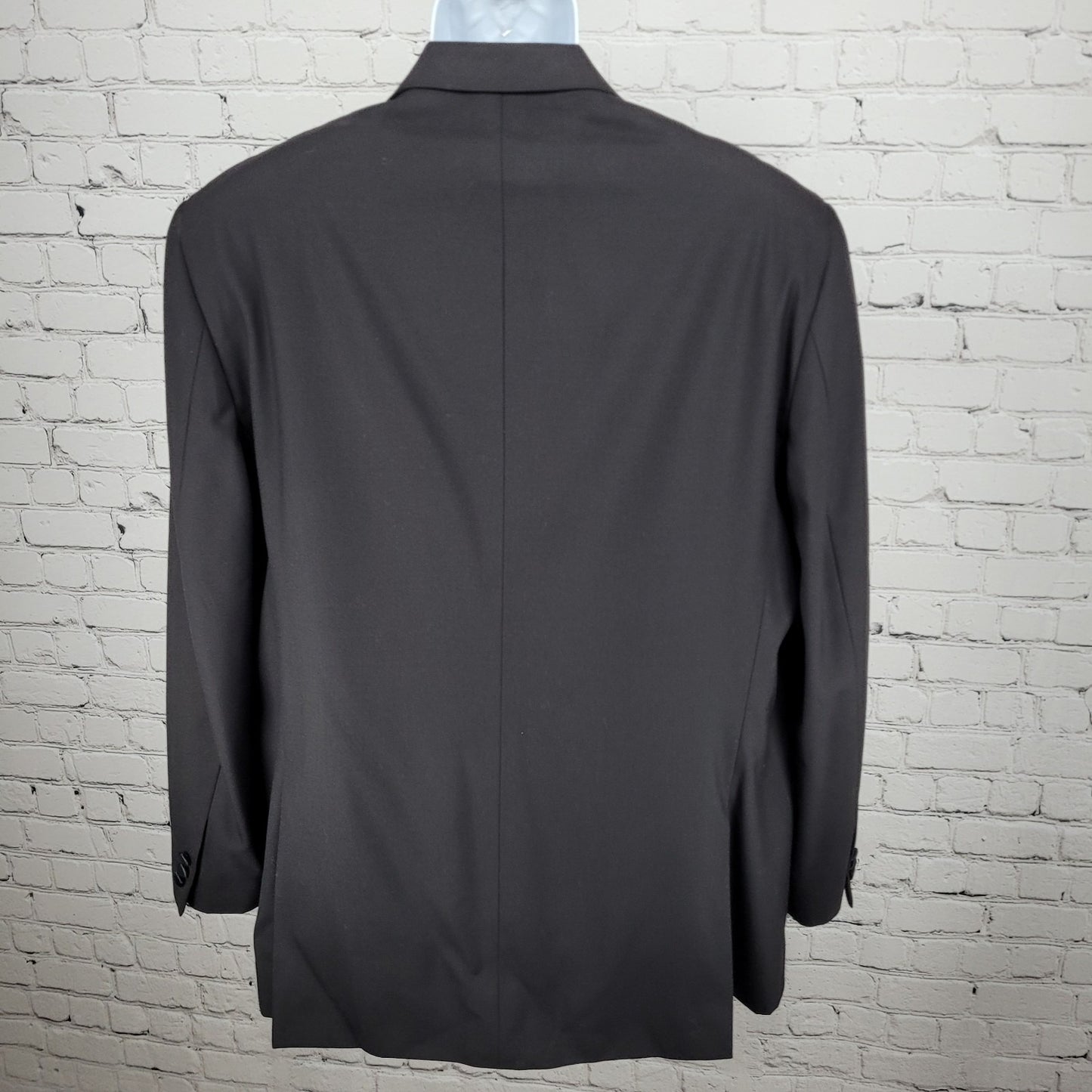 Pronto Uomo Black 100% Wool 2 Button Satin Notch Tuxedo Blazer Suit Jacket 46L