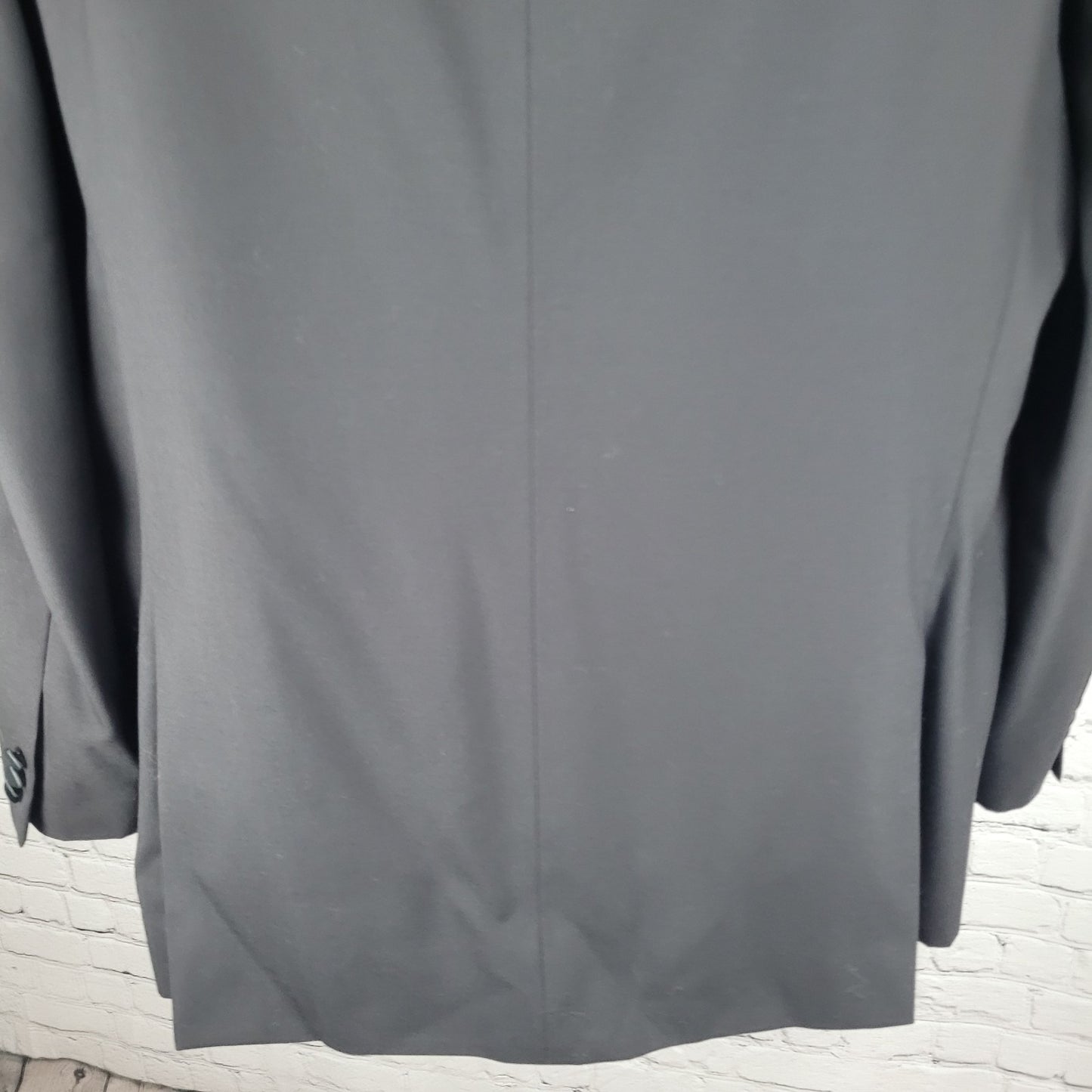 Pronto Uomo Black 100% Wool 2 Button Satin Notch Tuxedo Blazer Suit Jacket 46L
