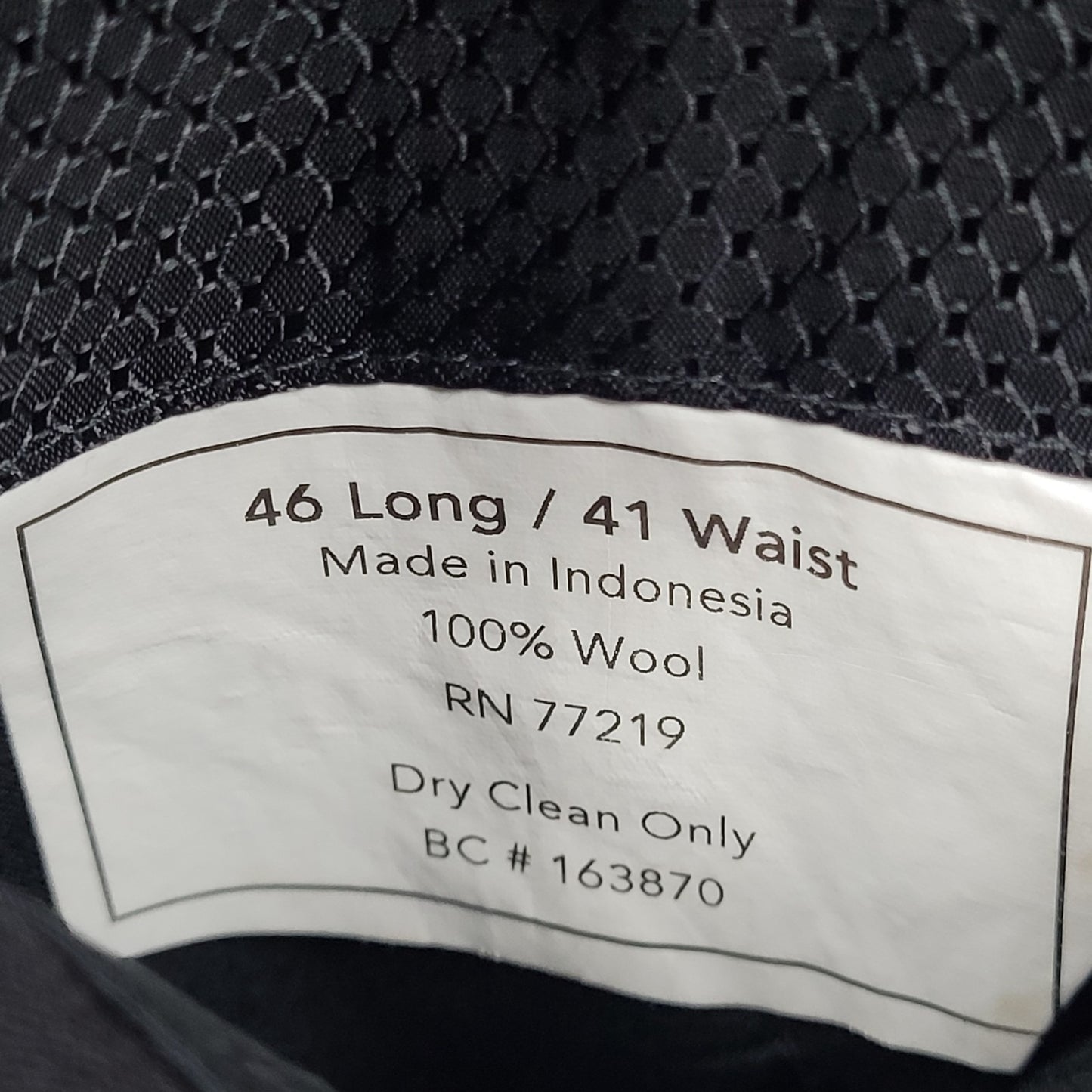 Pronto Uomo Black 100% Wool 2 Button Satin Notch Tuxedo Blazer Suit Jacket 46L