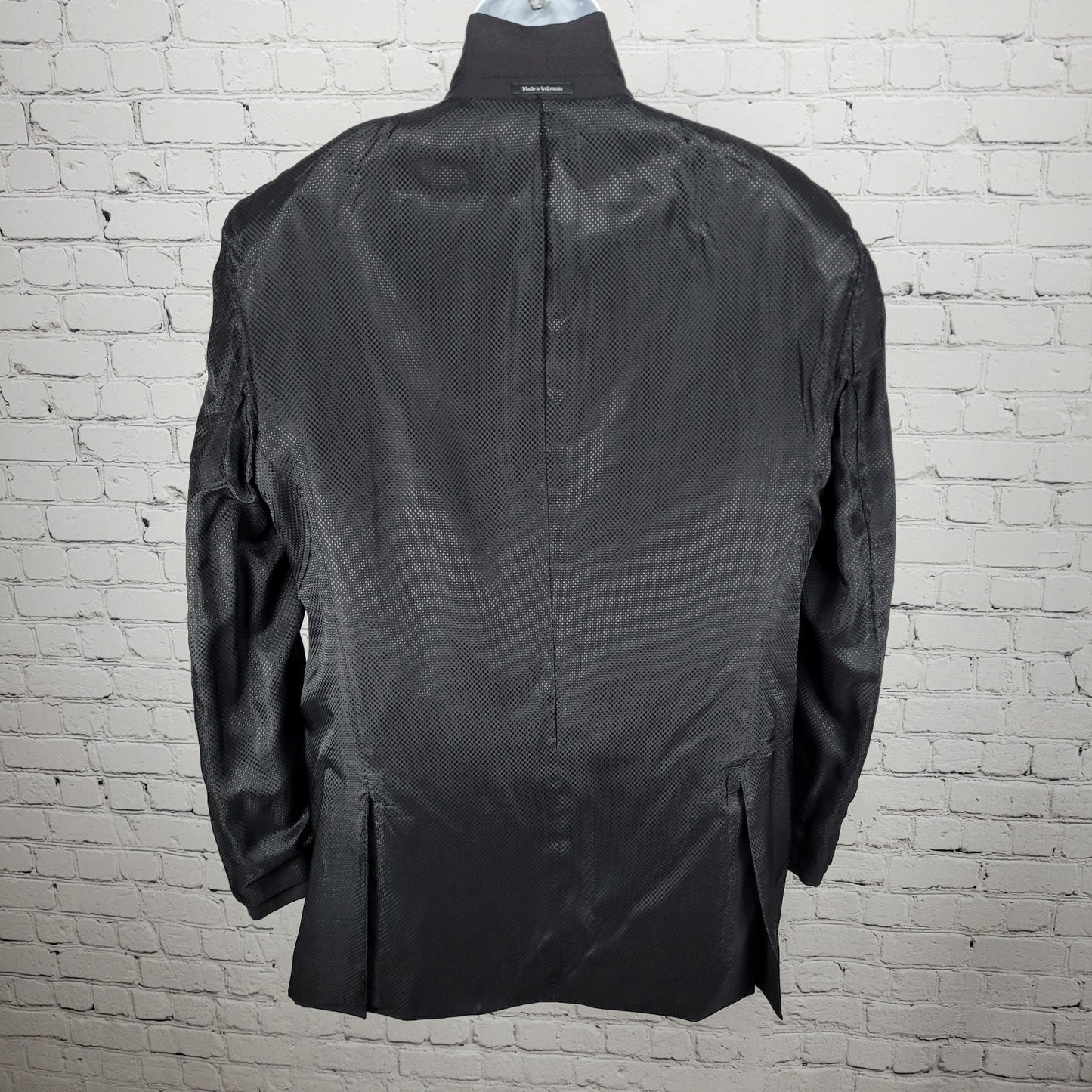 Pronto Uomo Black 100% Wool 2 Button Satin Notch Tuxedo Blazer Suit Jacket 46L