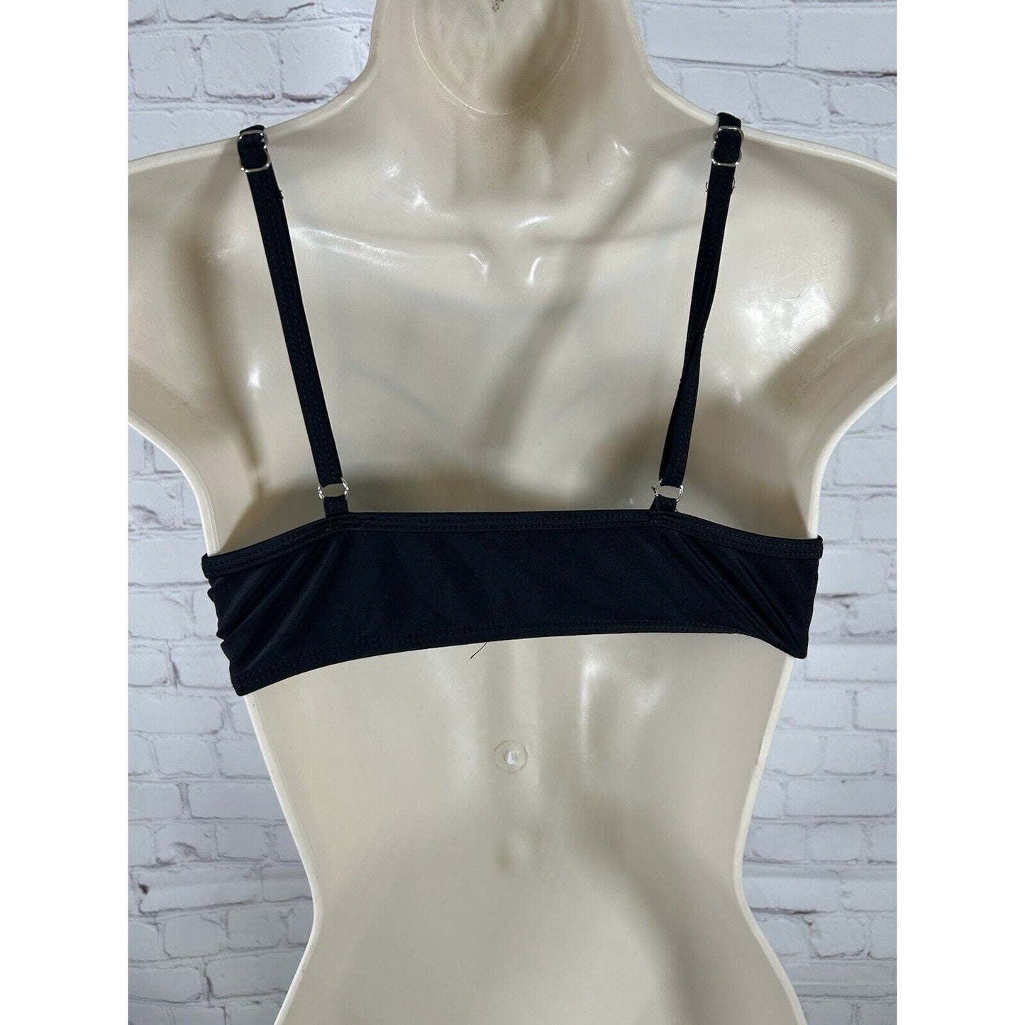 Tinibikini Swimwear Black High Neck Strappy Adjustable Strap Bikini Top S